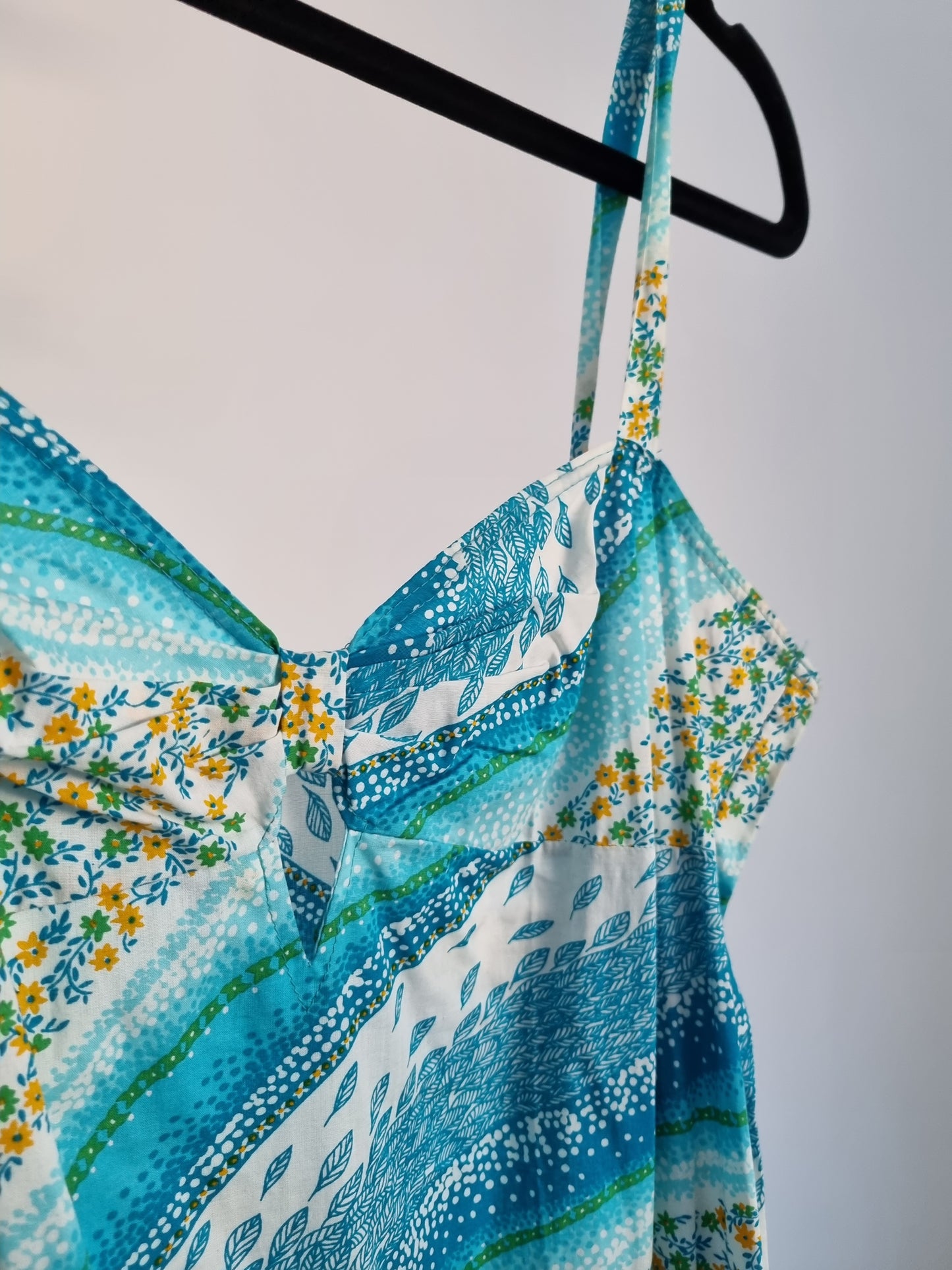 Beach Dress Stripey Blues Orchidee Vintage Dress UK 6 - Vintage Appreciation Society