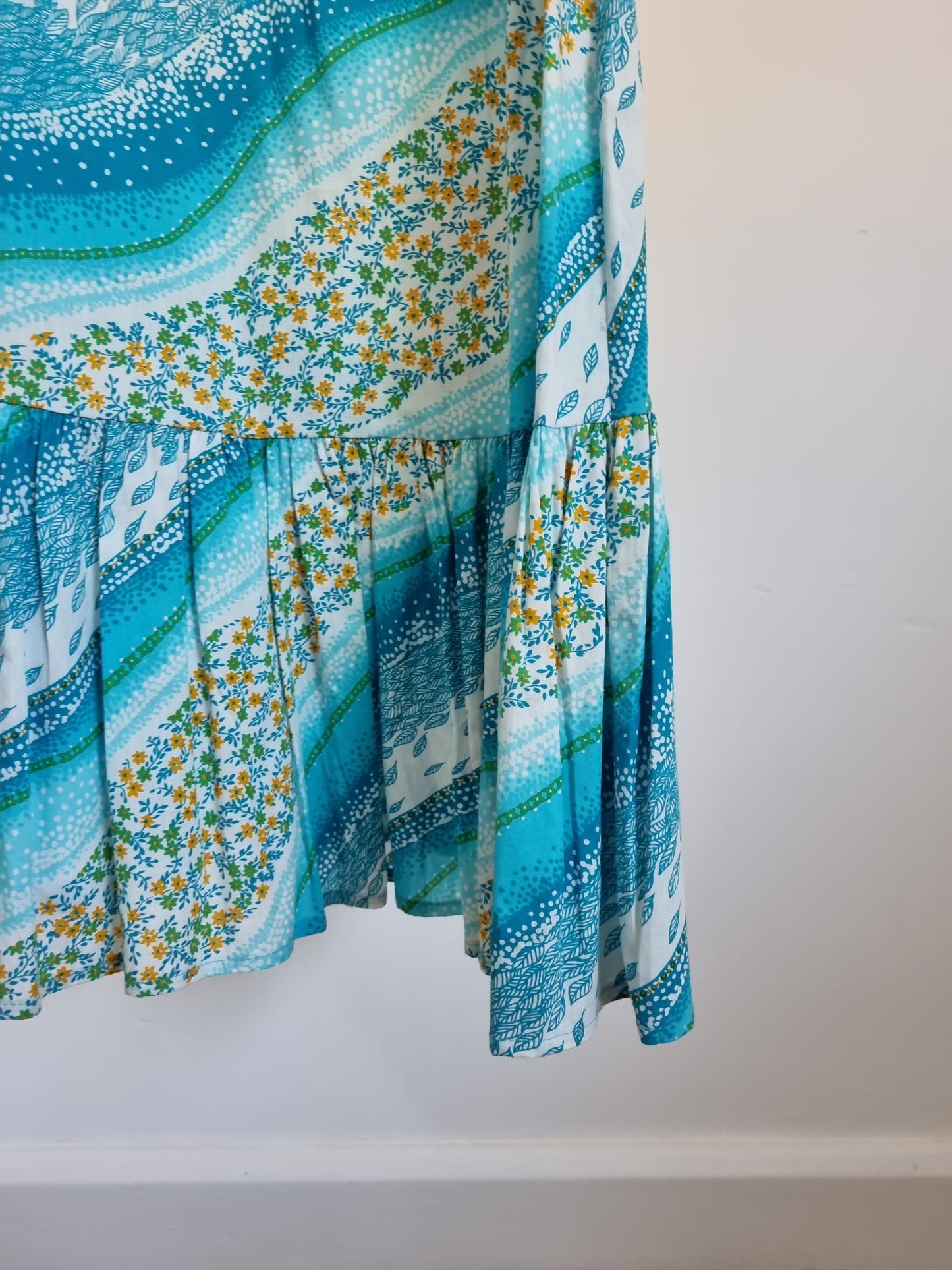 Beach Dress Stripey Blues Orchidee Vintage Dress UK 6 - Vintage Appreciation Society