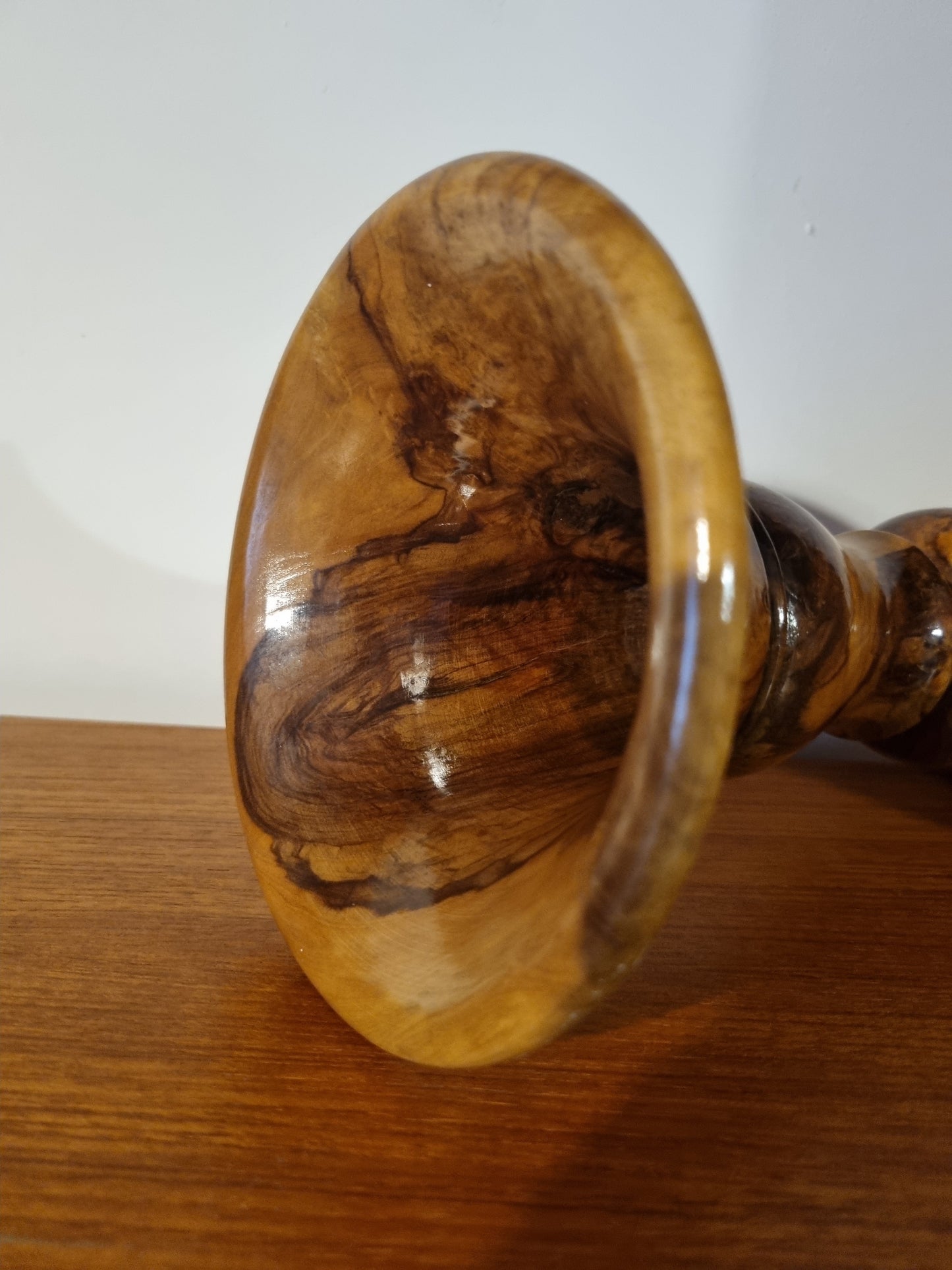 Vase Olive Handmade Vintage Jorvik Turned Wood Spill Vase