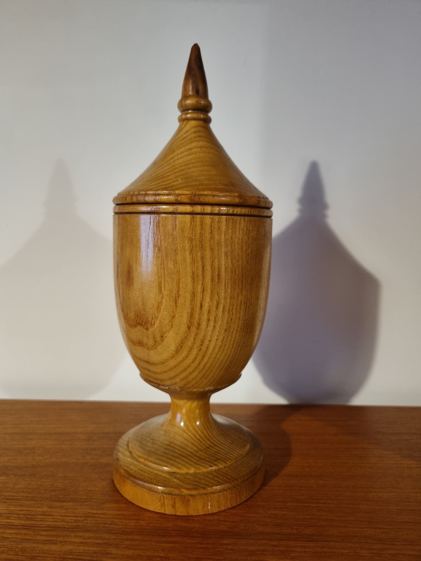 Lidded Pot Cherry Handmade Urn Box Vintage Jorvik Viking Wood