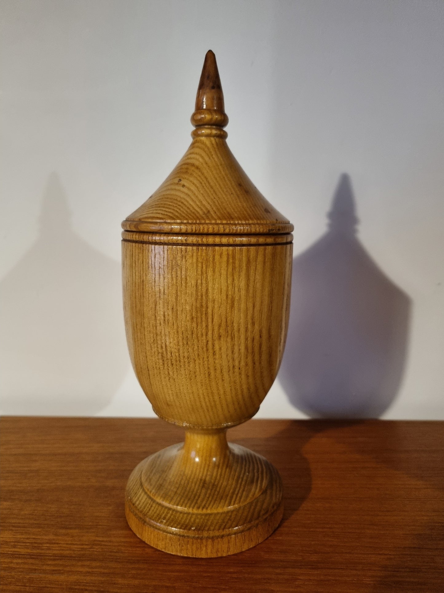 Lidded Pot Cherry Handmade Urn Box Vintage Jorvik Viking Wood
