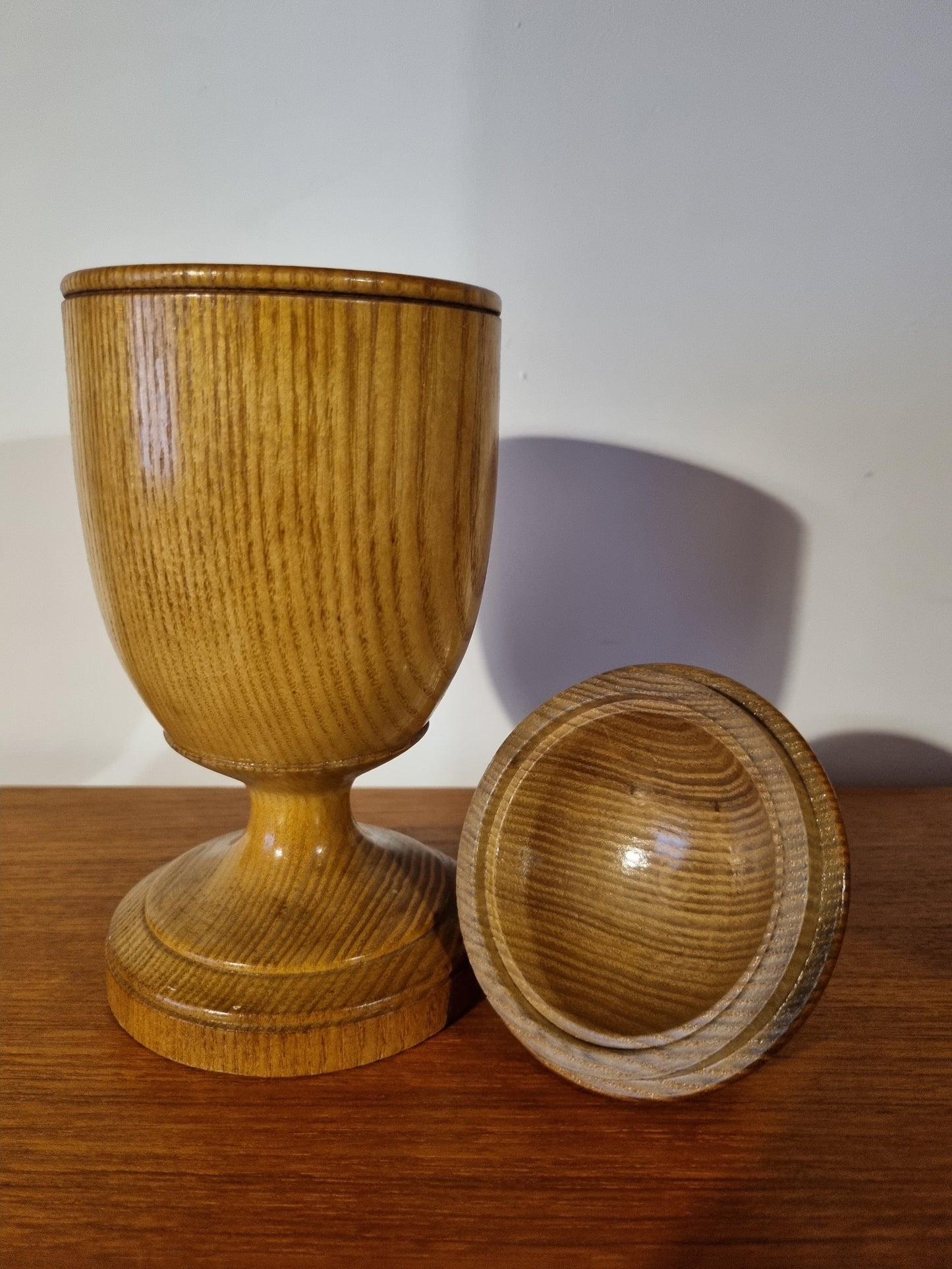 Lidded Pot Cherry Handmade Urn Box Vintage Jorvik Viking Wood
