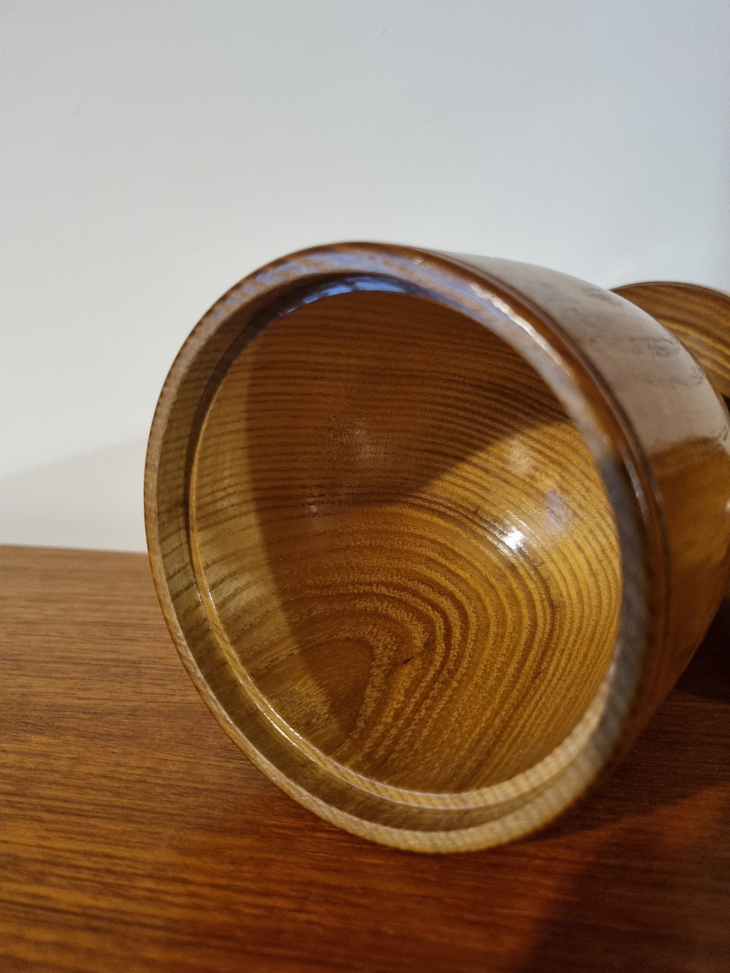 Lidded Pot Cherry Handmade Urn Box Vintage Jorvik Viking Wood