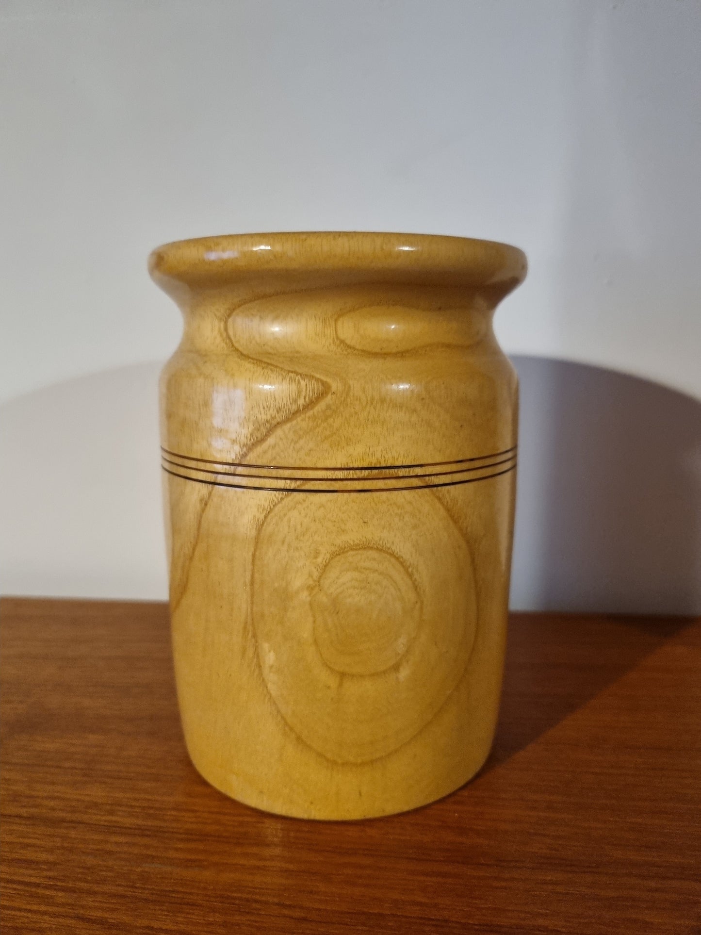 Handmade Vintage Jorvik Light Ash Wooden Vase Organic Decor