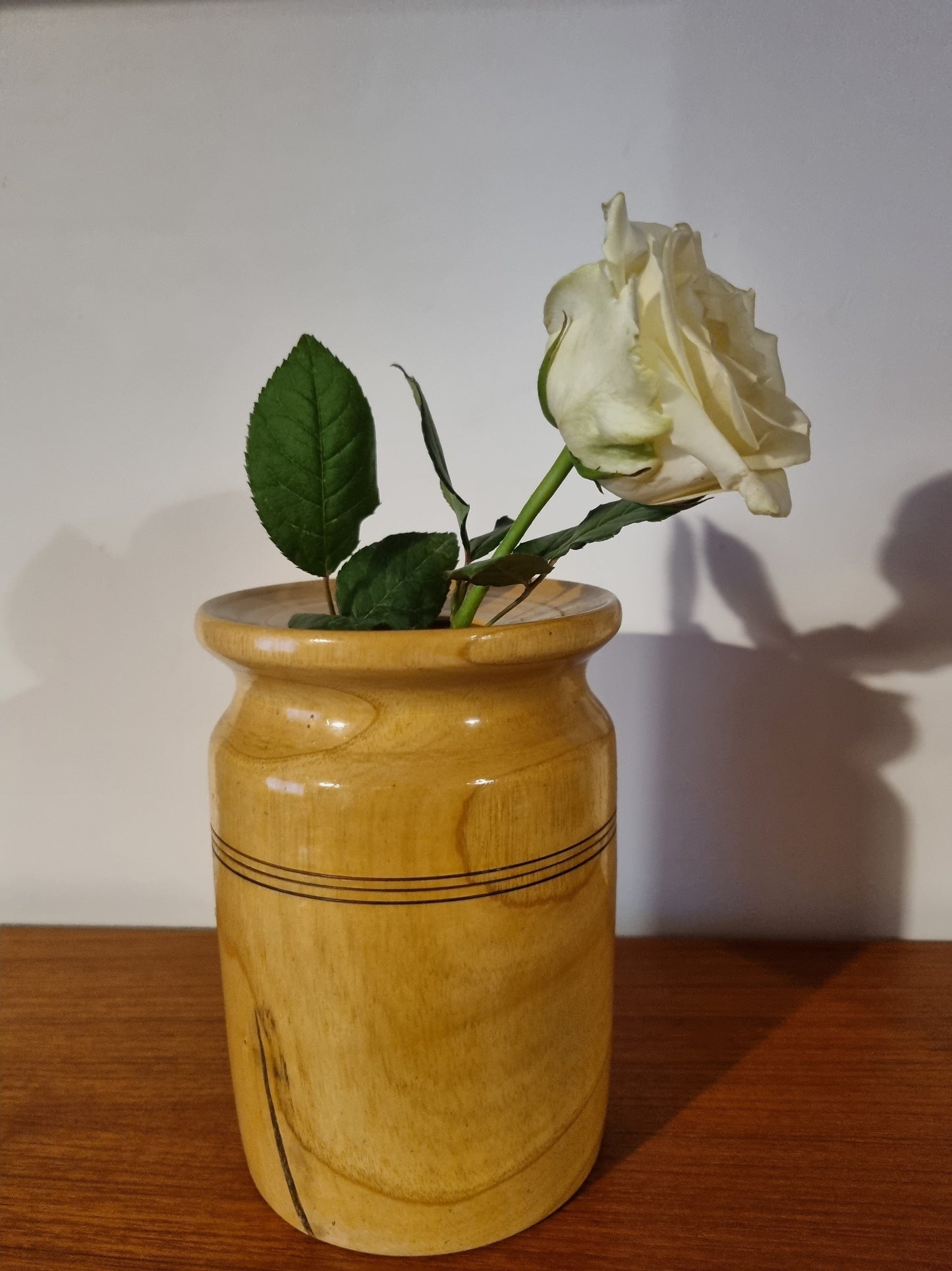 Handmade Vintage Jorvik Light Ash Wooden Vase Organic Decor