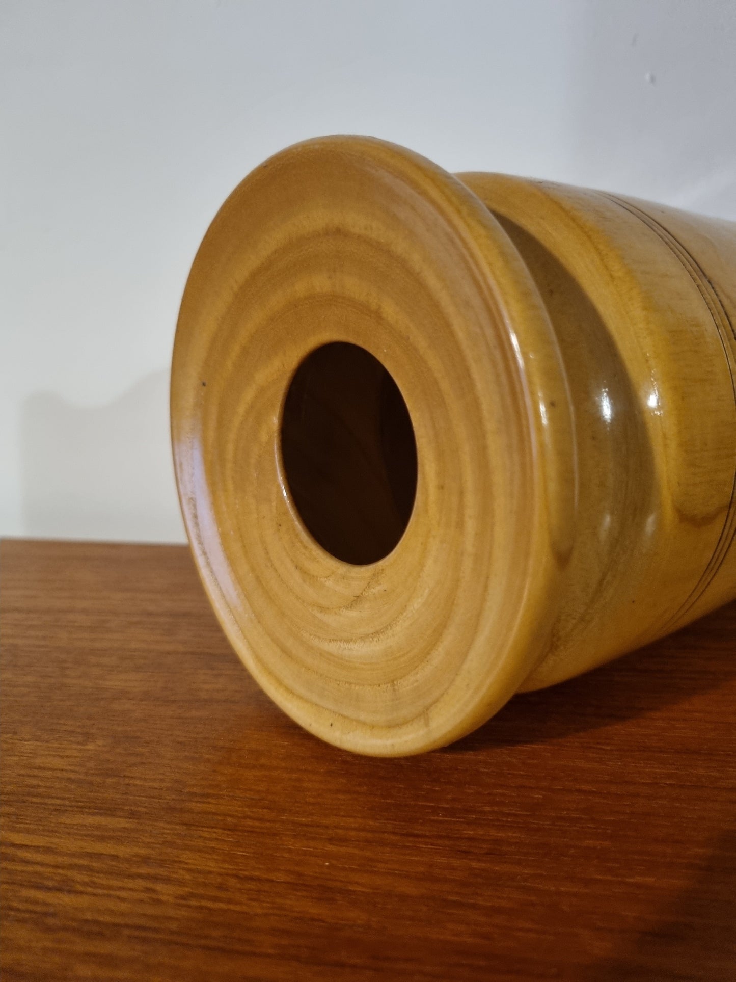 Handmade Vintage Jorvik Light Ash Wooden Vase Organic Decor