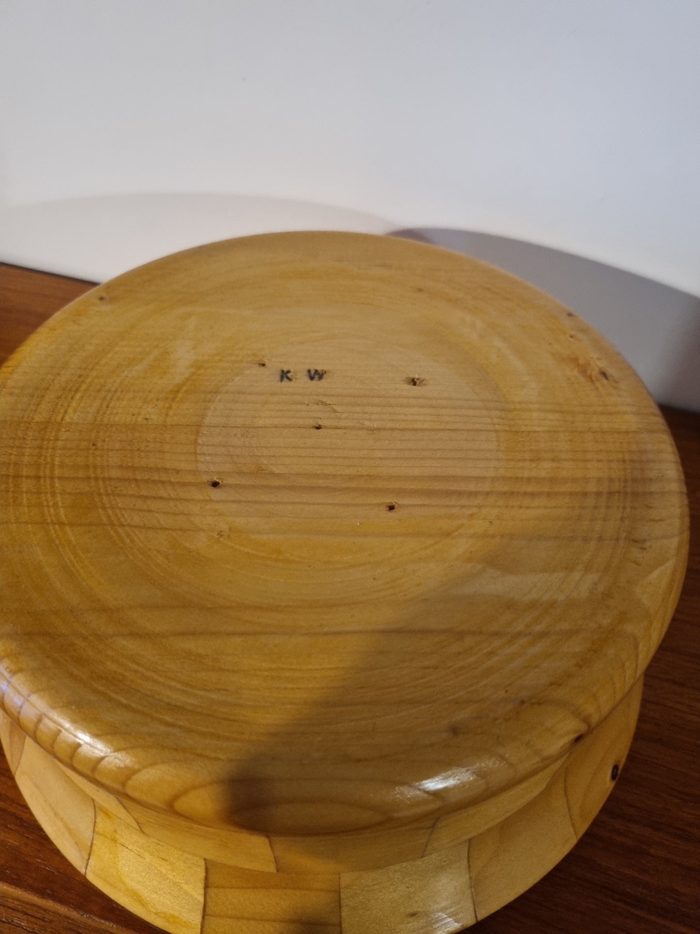 Bowl Segmented Round Light Wooden Handmade Vintage Jorvik York