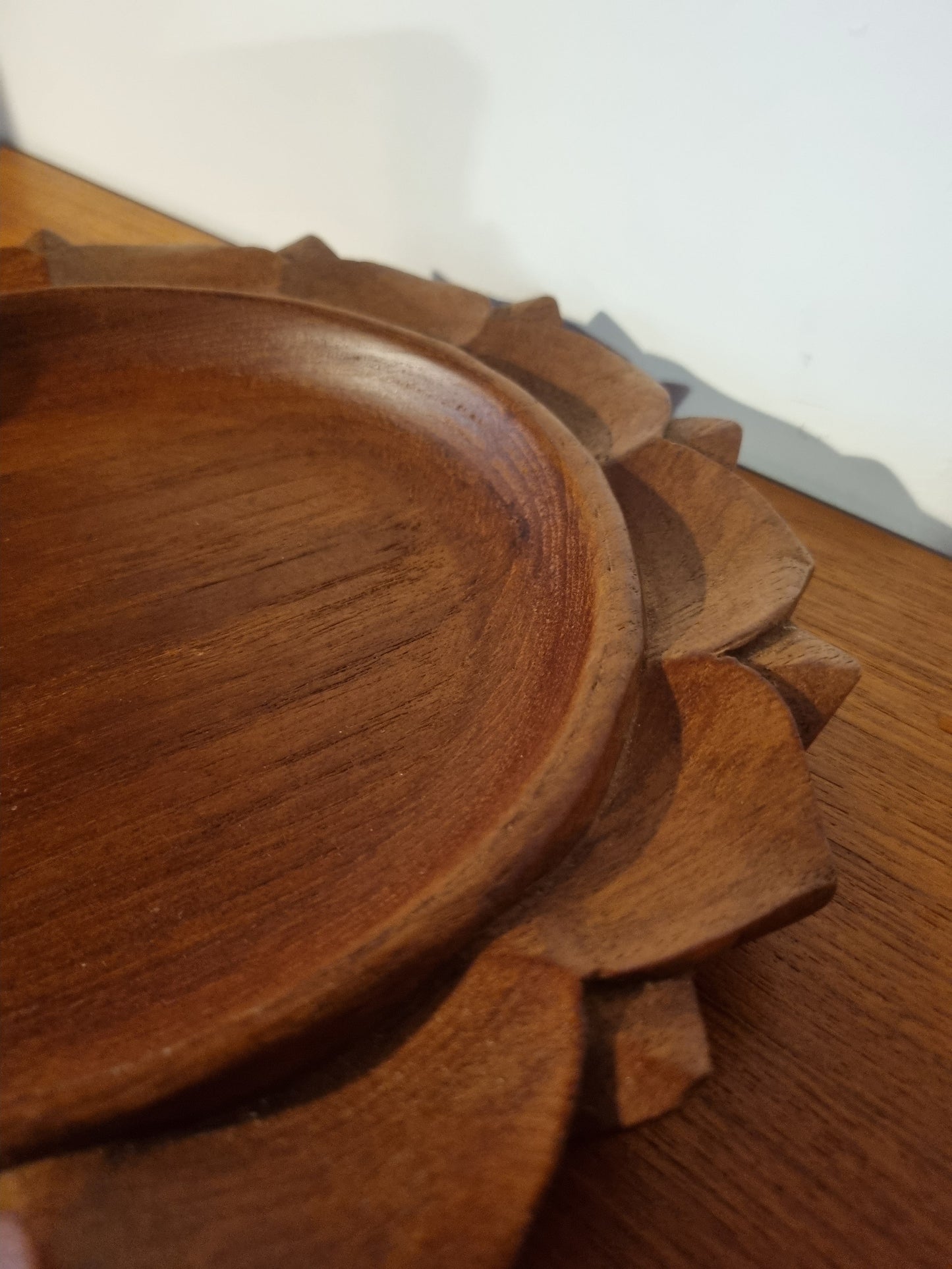 Plate Handmade Mid Century Sunflower Vintage Jorvik York Viking Turned Wood