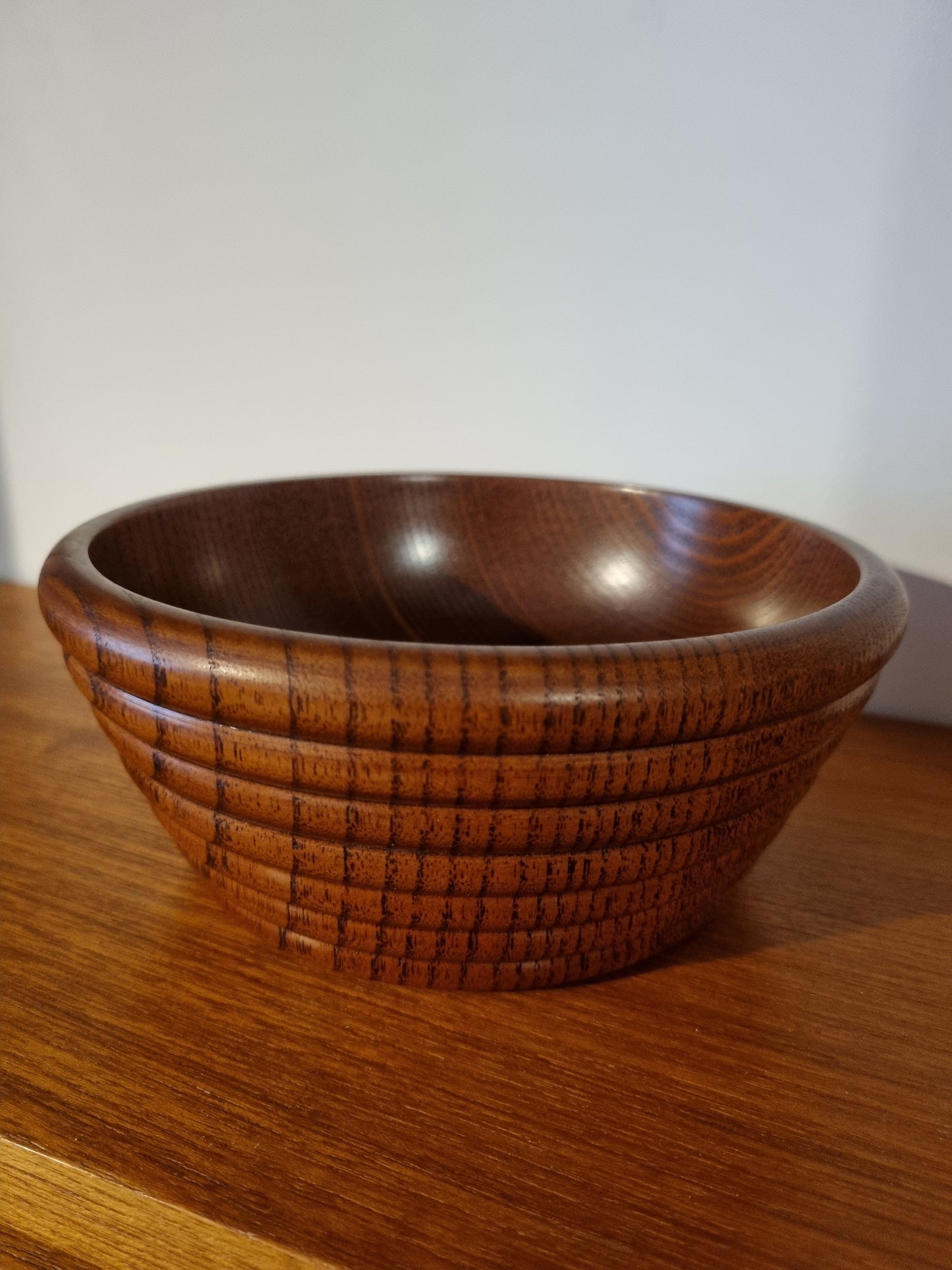 Bowl Ribbed Round Handmade Vintage Jorvik York Viking Turned Wood