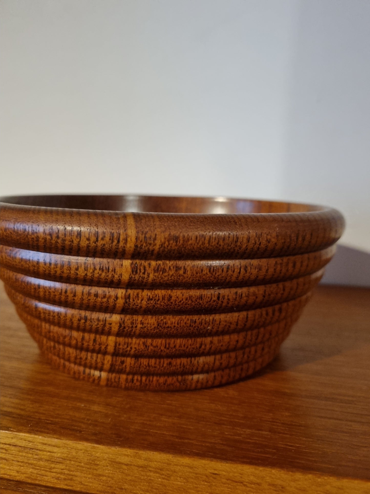 Bowl Ribbed Round Handmade Vintage Jorvik York Viking Turned Wood