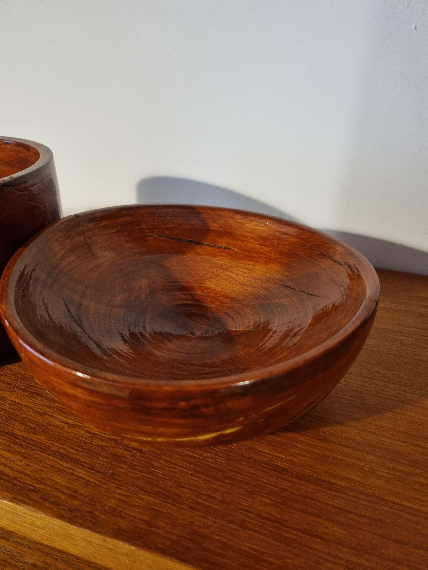 Bowl and Vase Set x2 Handmade Vintage Jorvik Viking Turned Wood