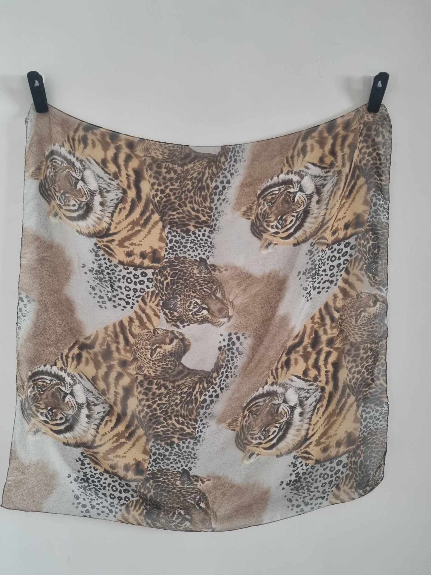 Vintage Tiger Leopard Polymix Scarf 77cmx77cm