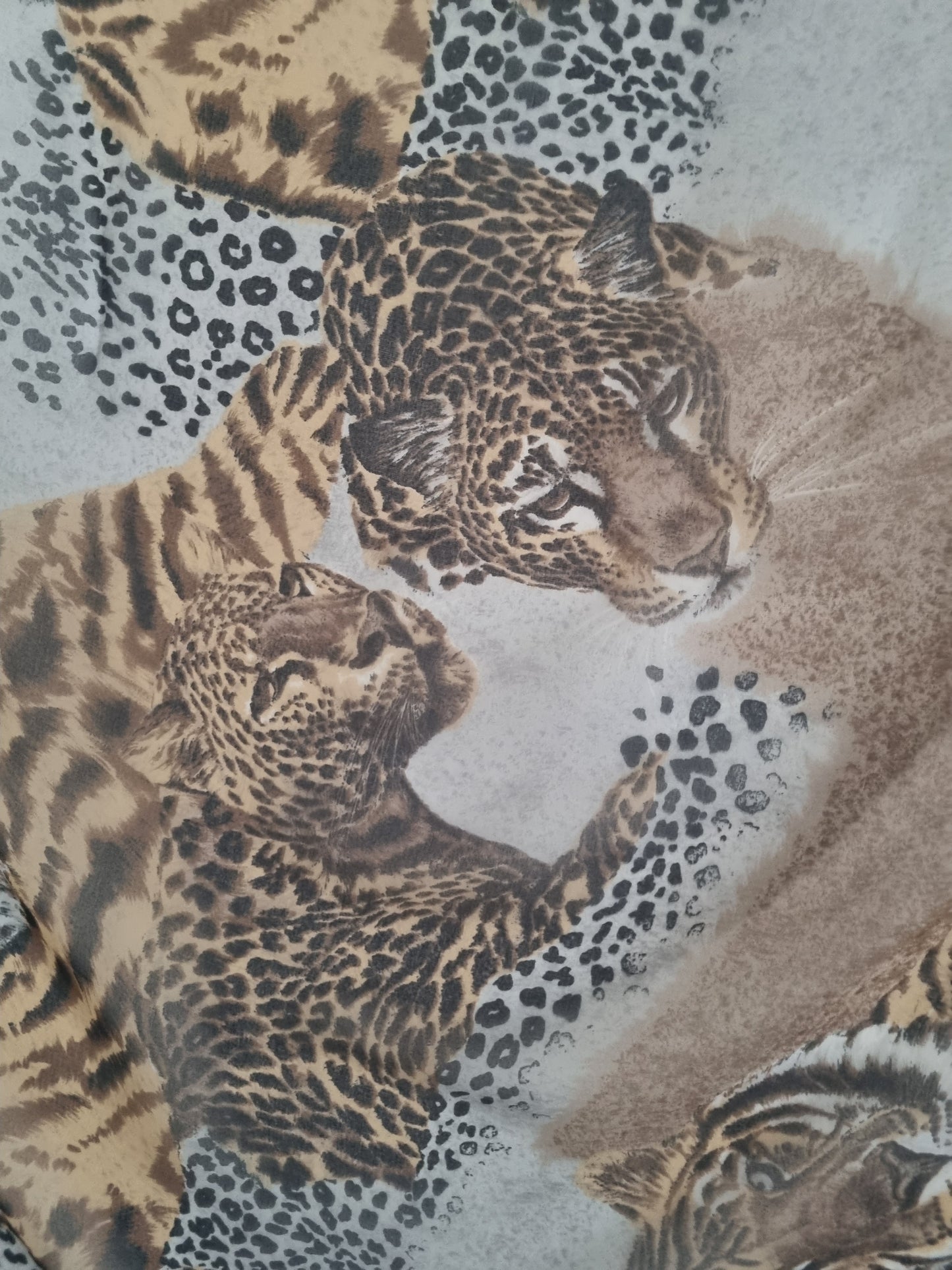 Vintage Tiger Leopard Polymix Scarf 77cmx77cm