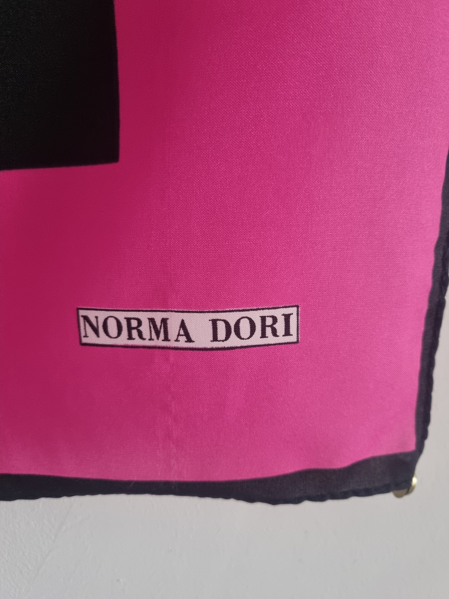 Vintage Norma Dori Scarf 80s Geometric Poly 74cmx74cm