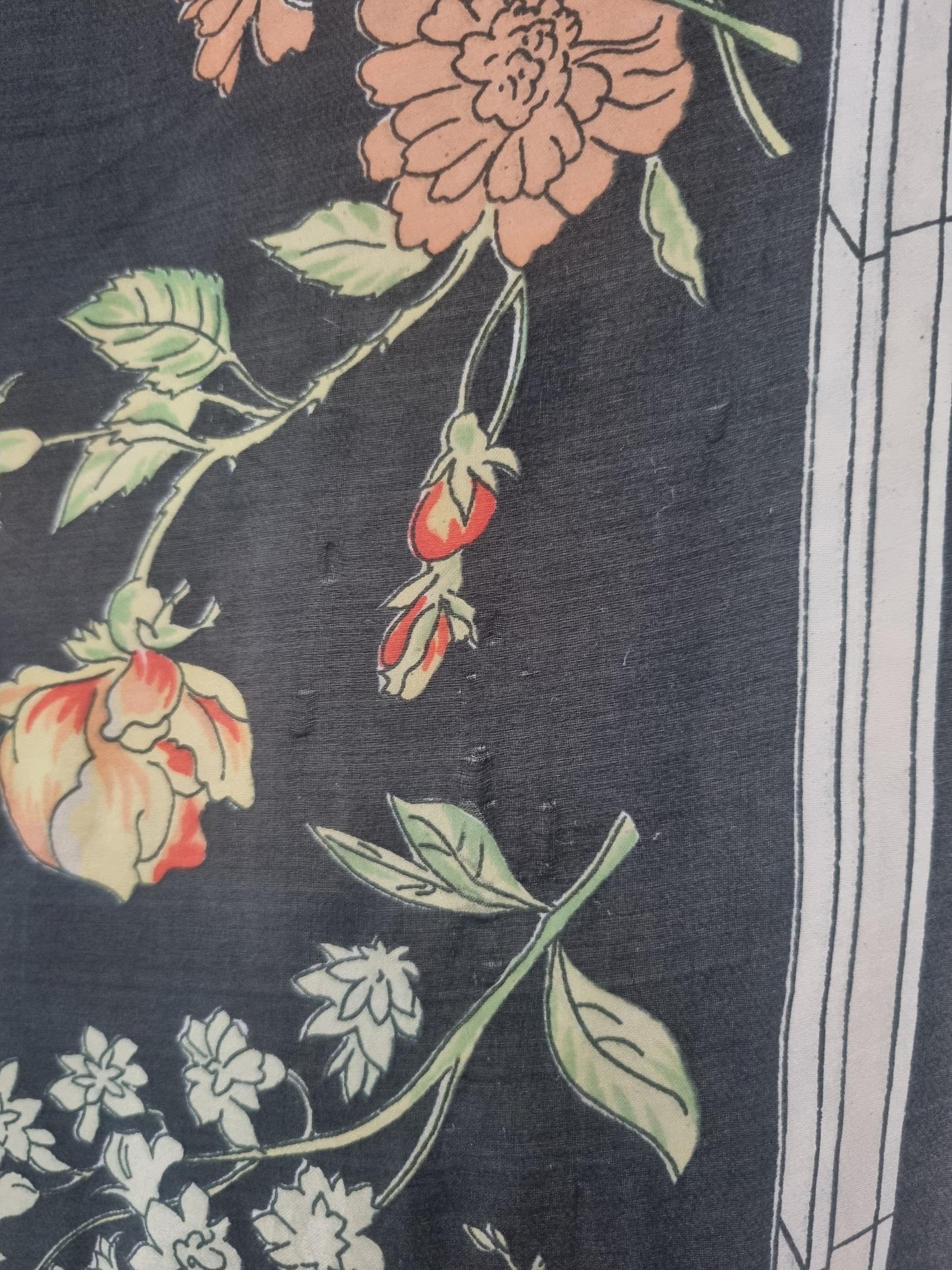 HERMES Vintage Scarf Quai Aux Fleurs 80cmx80cm