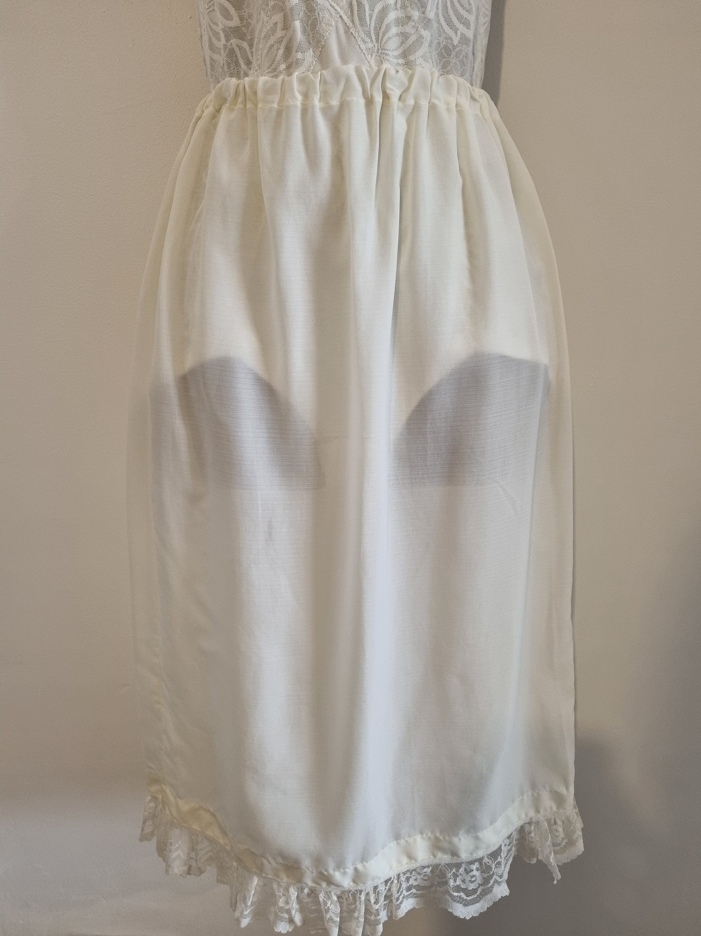 Handmade Vintage Slip Skirt with Lace Ruffle Detail - Vintage Appreciation Society