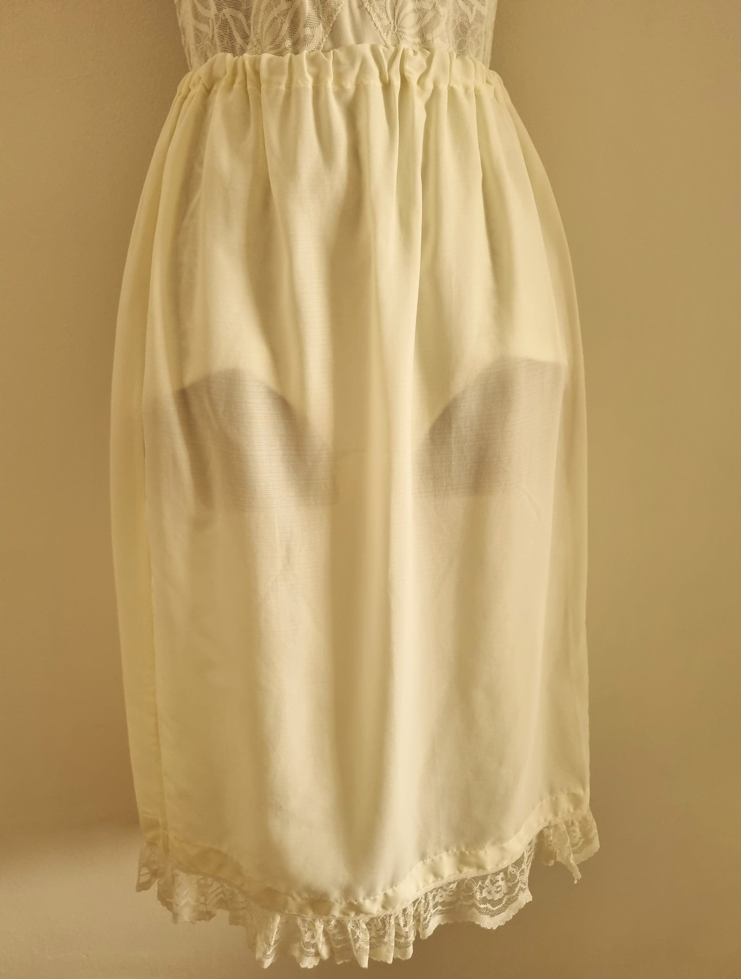 Handmade Vintage Slip Skirt with Lace Ruffle Detail - Vintage Appreciation Society