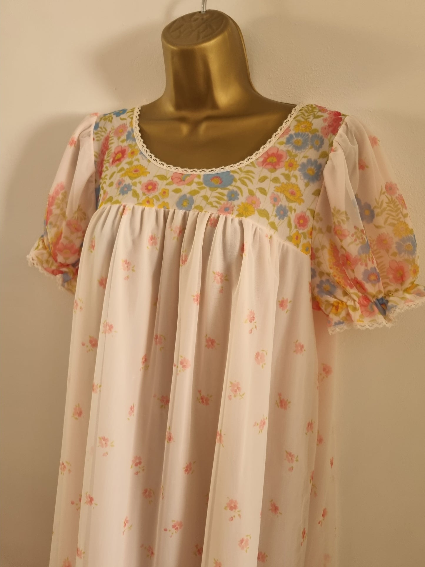 Vintage Lingerie Sleepwear St Michael 1960s Night Dress UK10 12 - Vintage Appreciation Society
