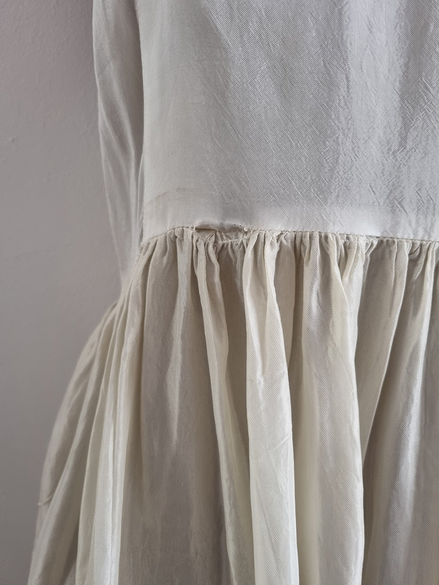 Handmade 1950s White Simple Vintage Slip Dress UK10 Lingerie Chemise - Vintage Appreciation Society