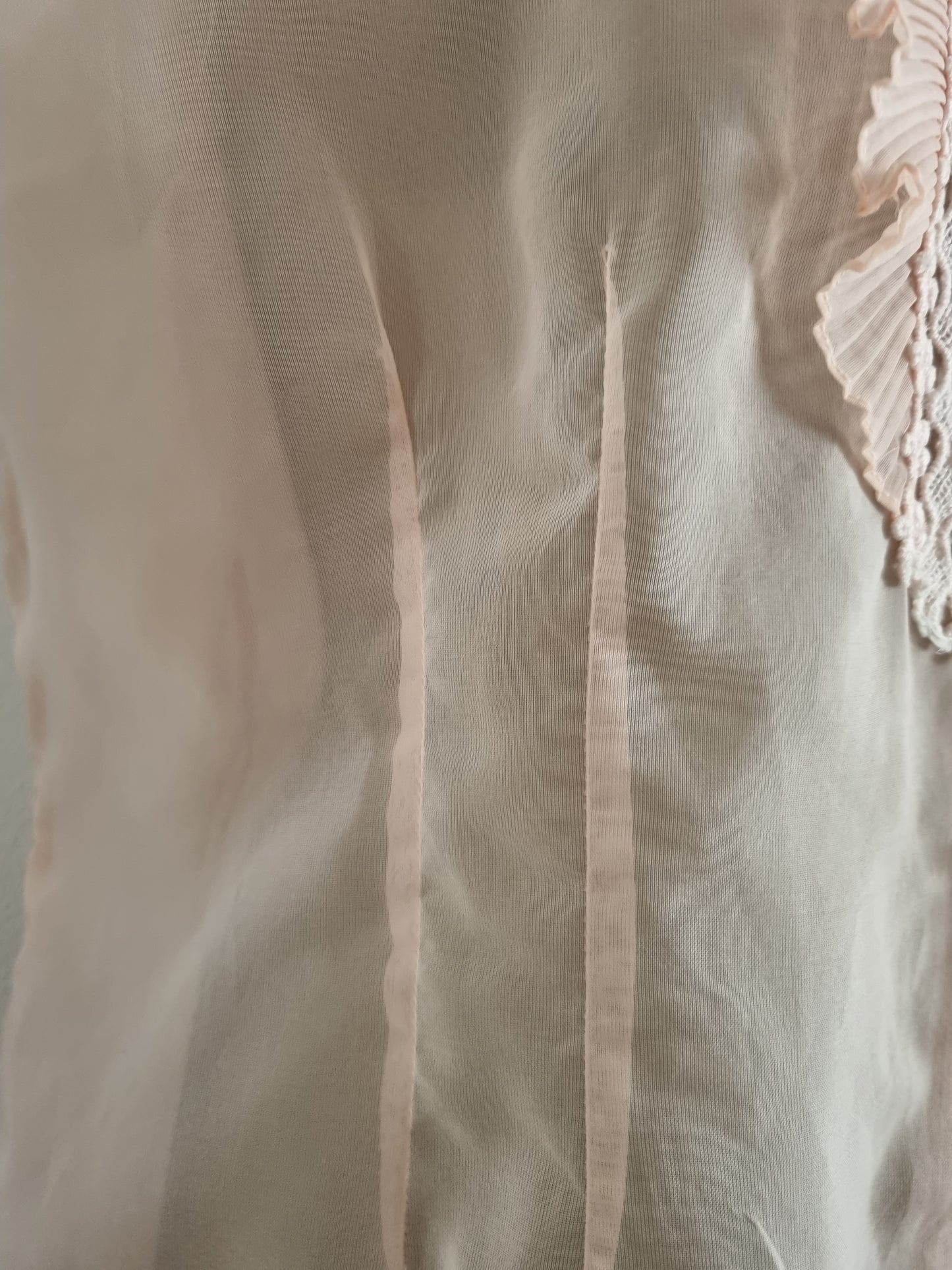 Gordon Grant Vintage Pyjama Shirt in Sheer Pink Fabric - Vintage Appreciation Society