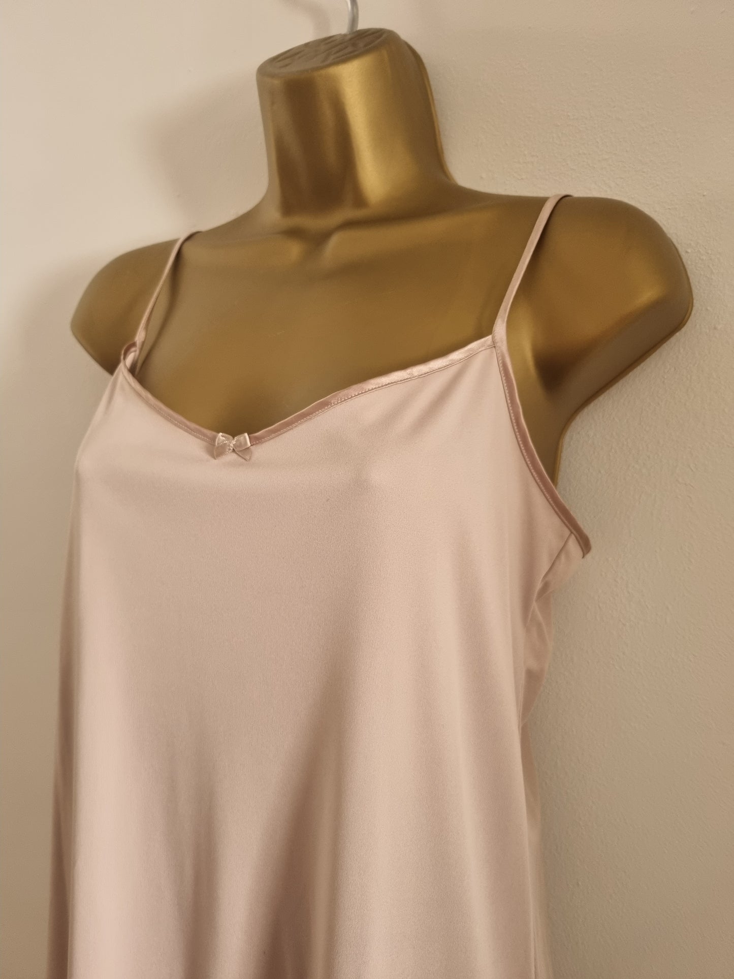 Slip Vintage Light Pink Sheer Simple Dress with Scoop Neck