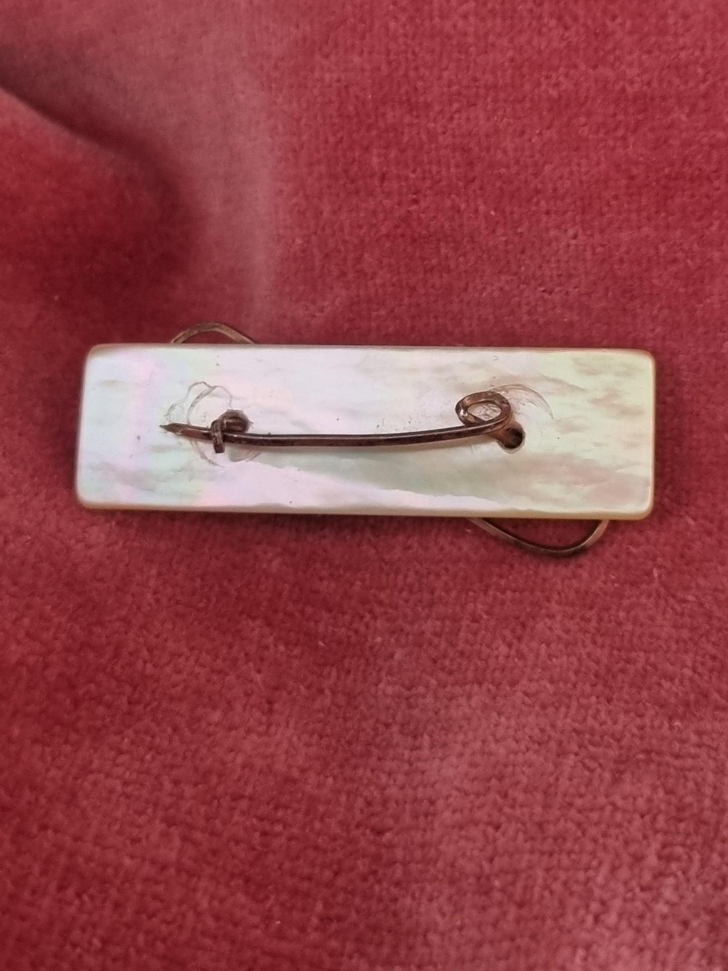Vintage Brooch Mary Name Gold Tone Imitation Shell 1940s
