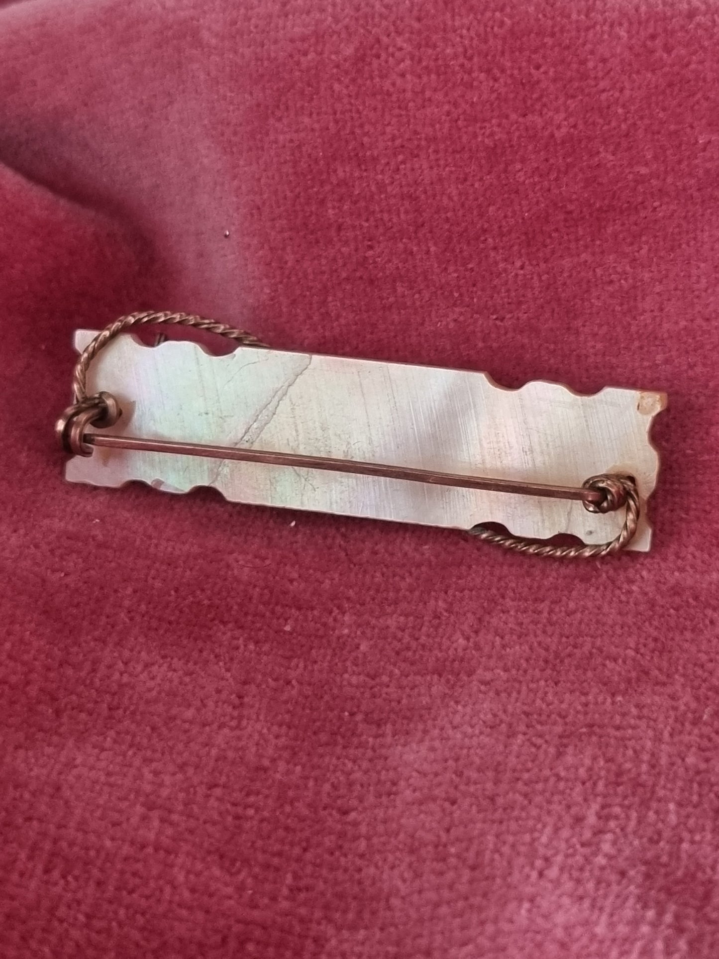 Vintage Brooch Margaret Name Gold Tone Imitation Shell