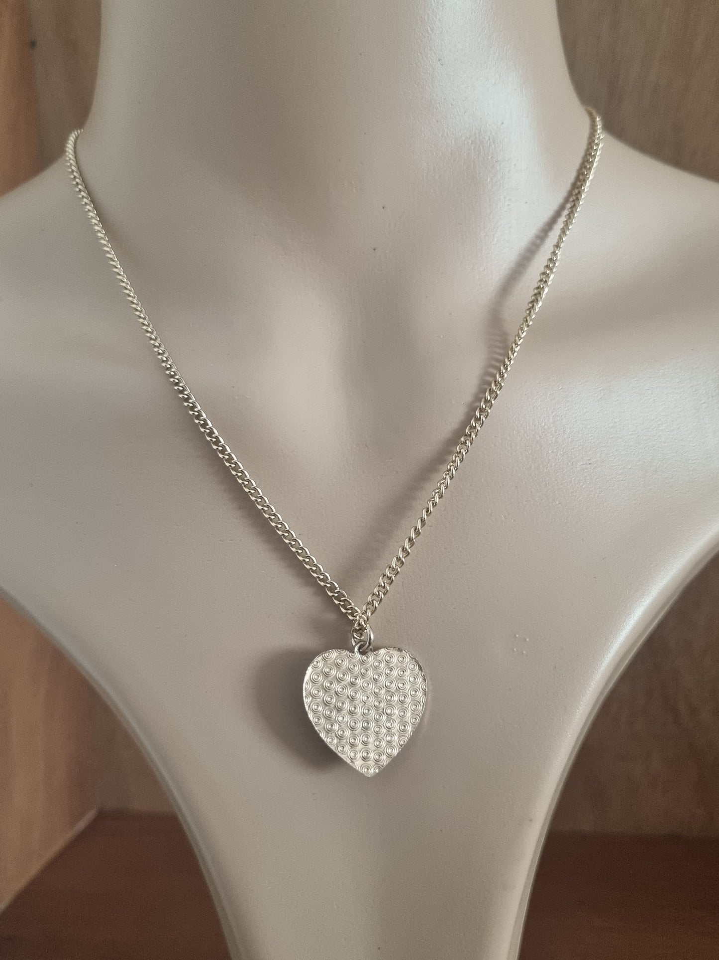 Vintage Necklace St Christopher Gold Tone Heart Cameo Religious Costume Chain