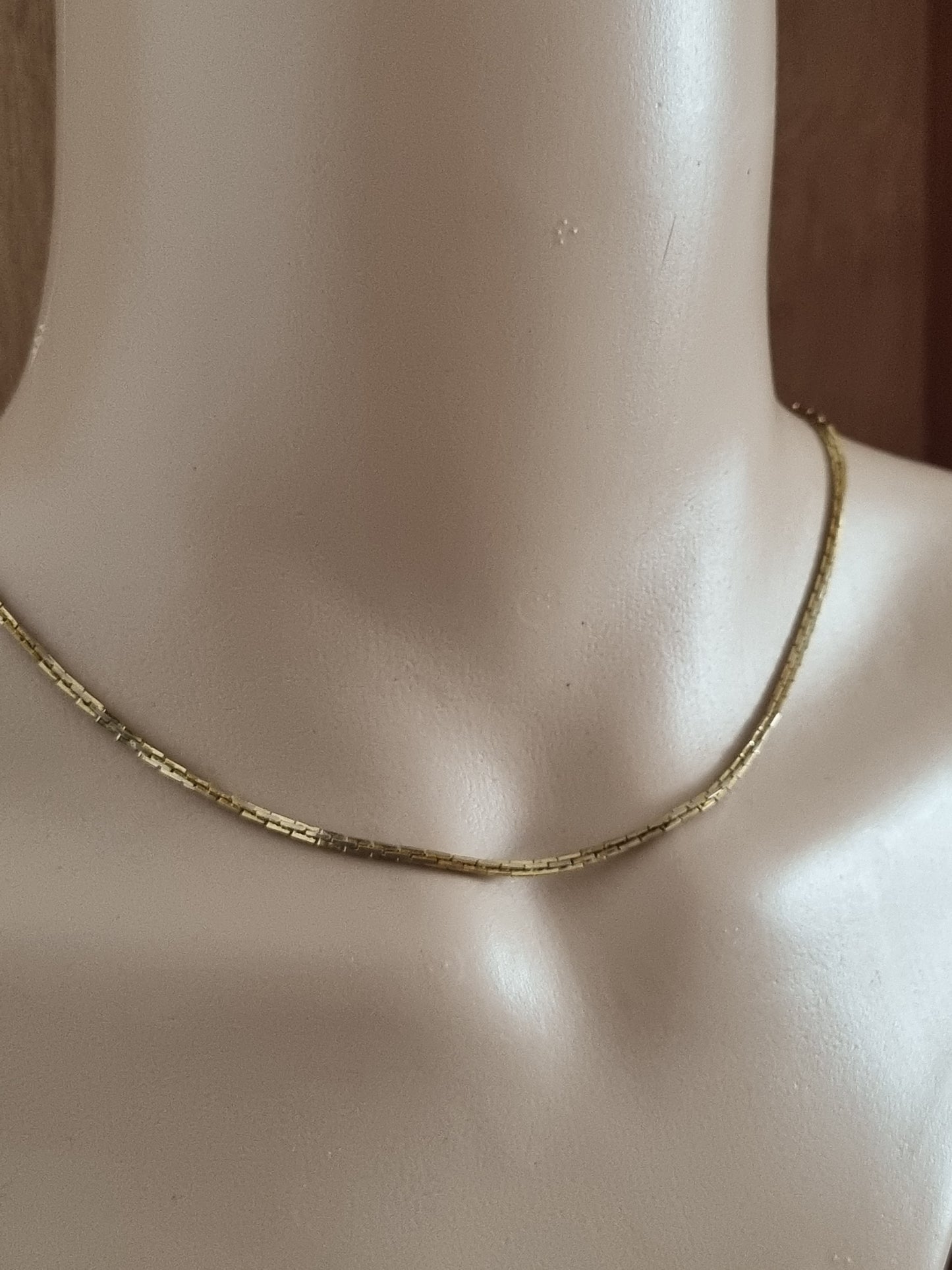 Vintage Necklace 50s Gold Tone Herringbone Mitchell's Of New York