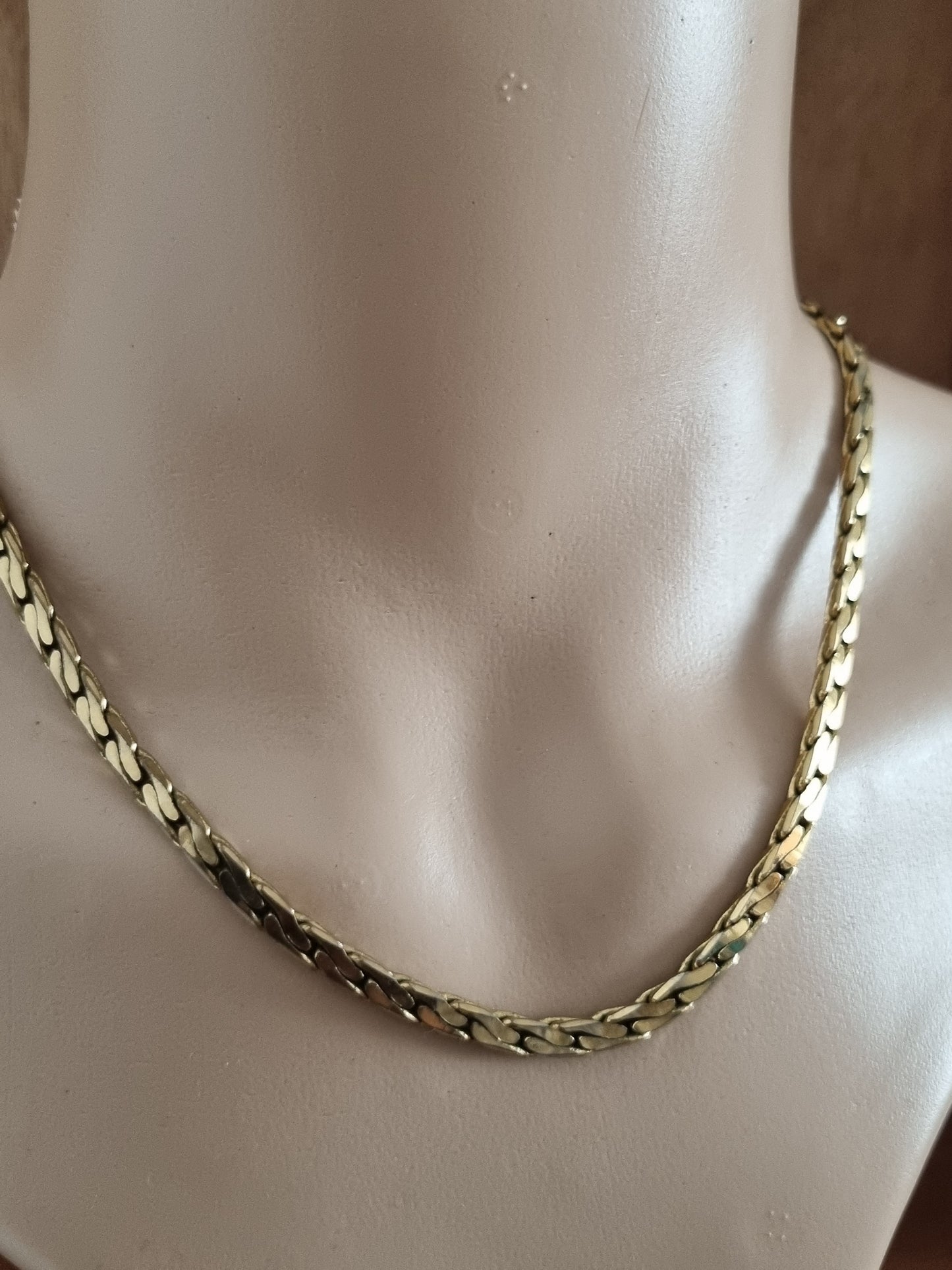Vintage Necklace Gold Tone Chunky Curb Chain Link Costume