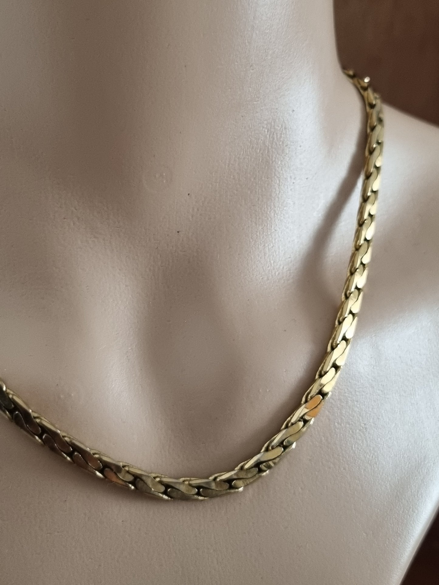 Vintage Necklace Gold Tone Chunky Curb Chain Link Costume