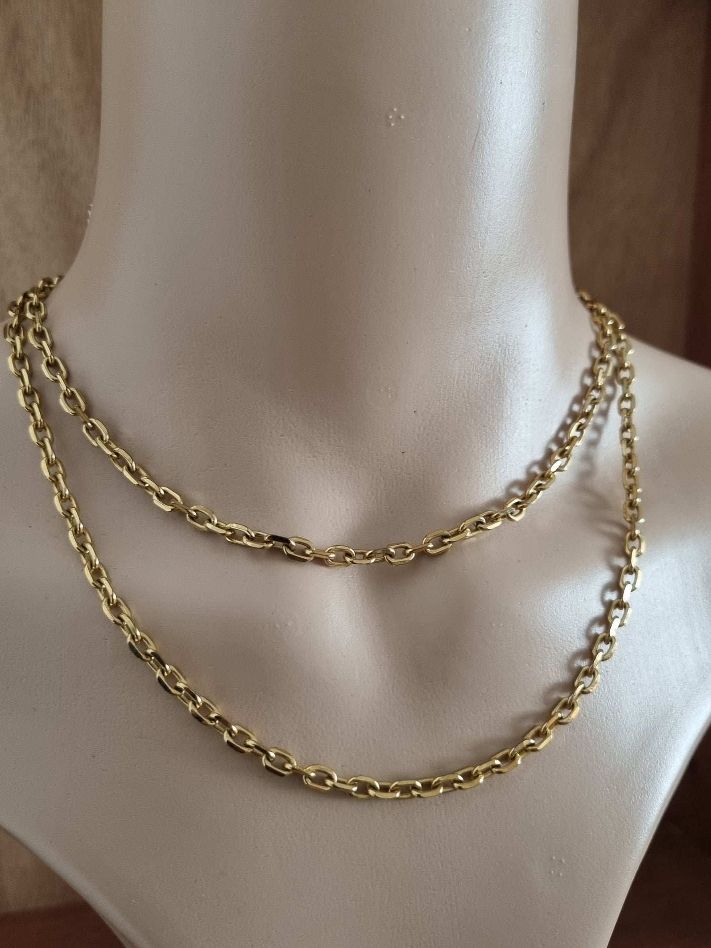 Vintage Necklace Gold Plate Germany Grosse Belcher Chain. Marked. Same Maker as Dior