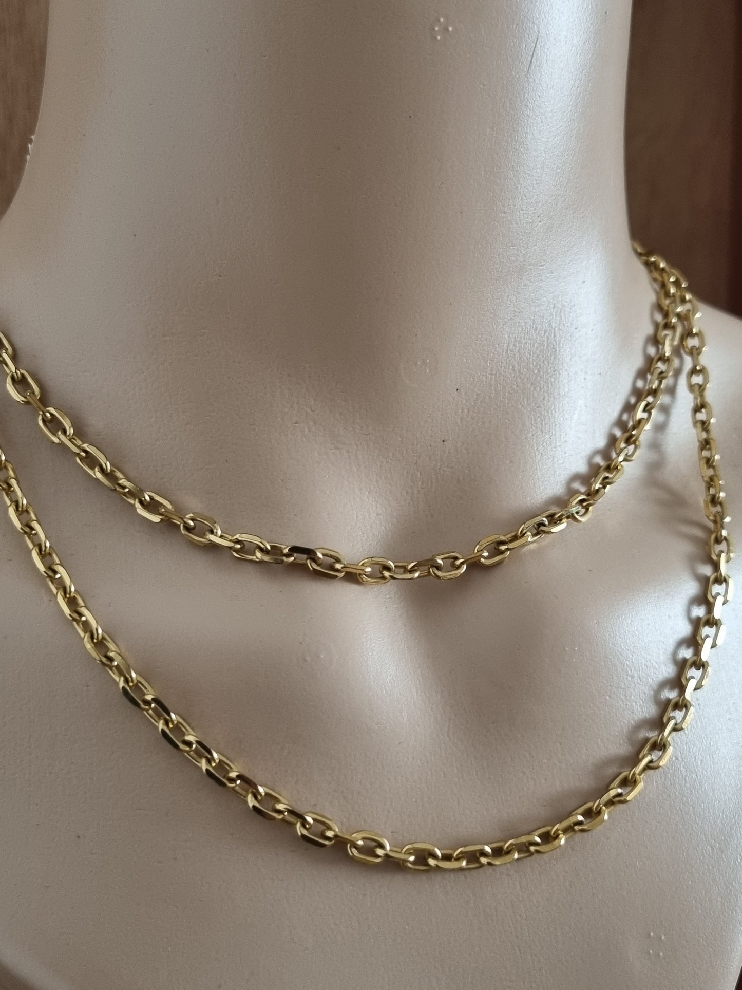 Vintage Necklace Gold Plate Germany Grosse Belcher Chain. Marked. Same Maker as Dior