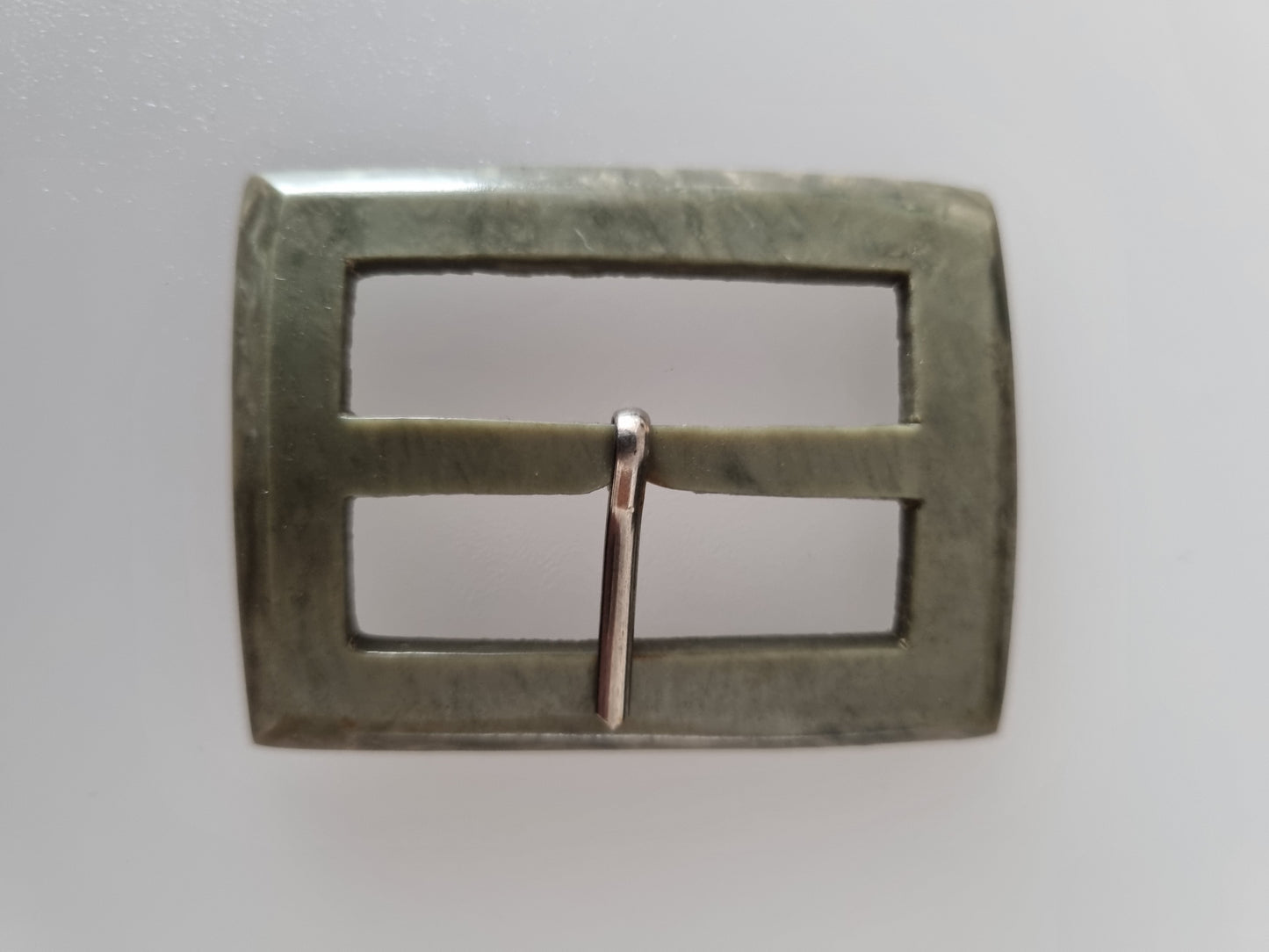Vintage Buckle Pearlised Green Grey. For Belts, Sewing, Scarves, Crafts