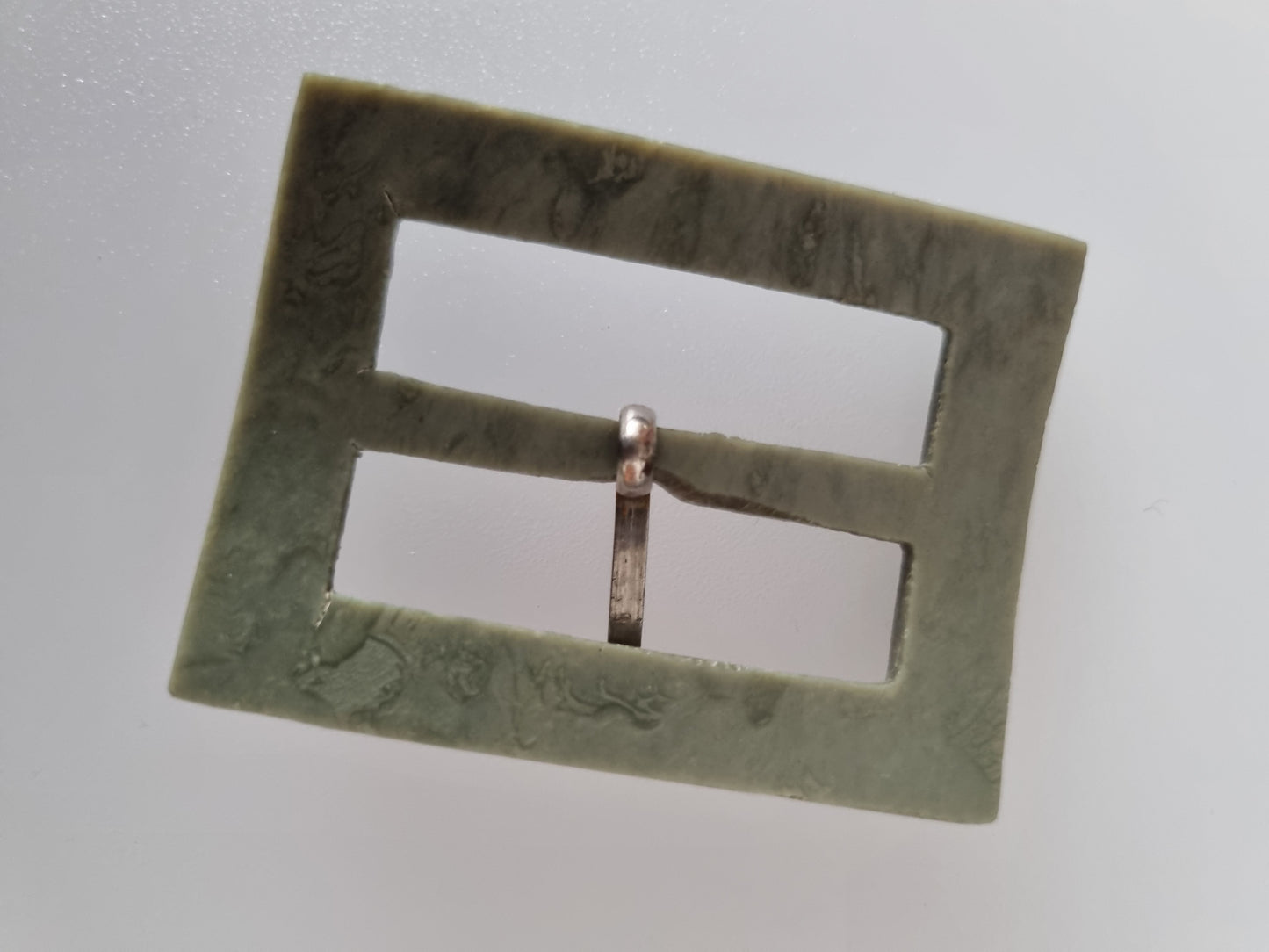 Vintage Buckle Pearlised Green Grey. For Belts, Sewing, Scarves, Crafts