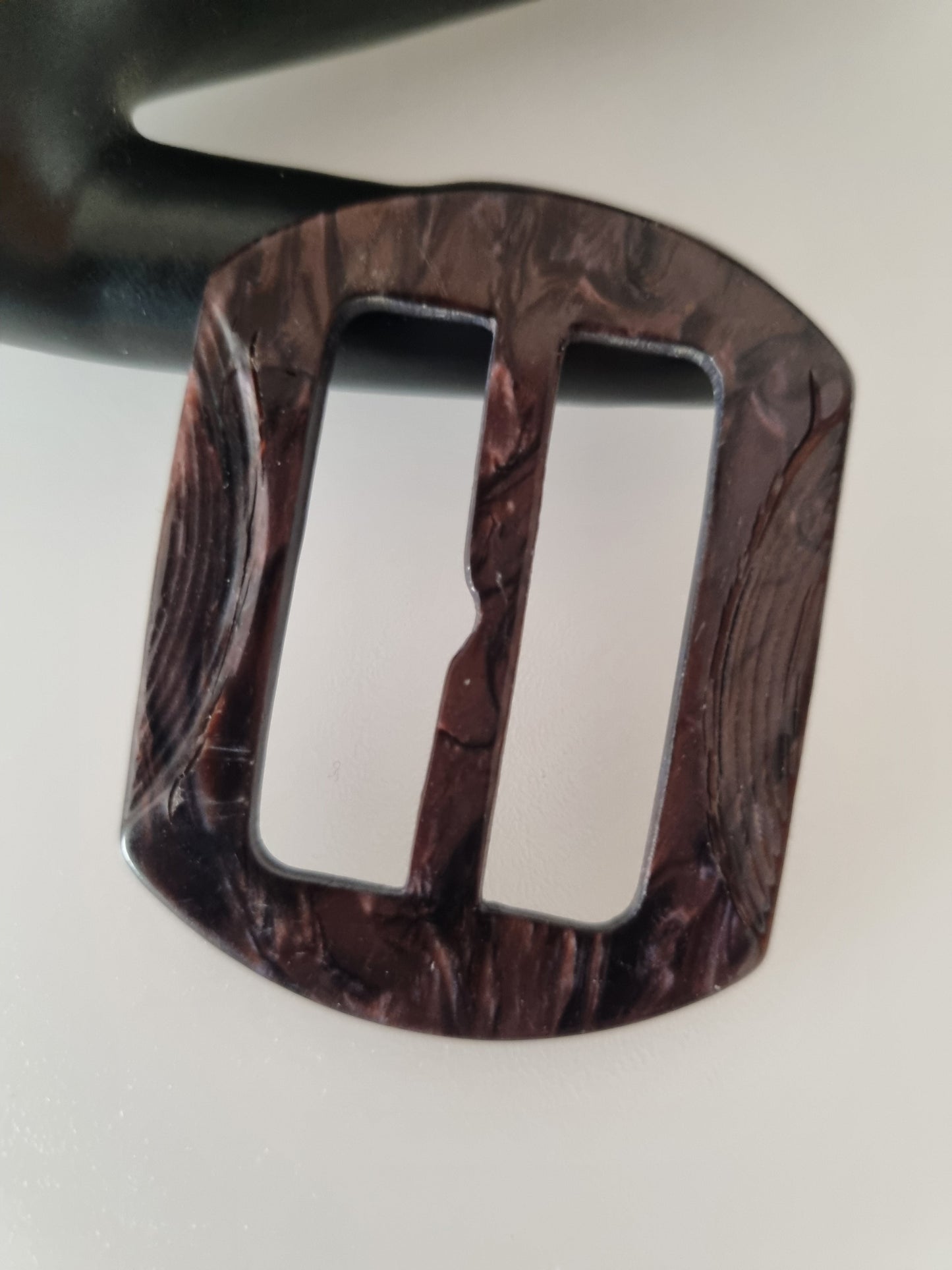 Vintage Buckle Brown Tortoise Shell Effect. For Belts, Sewing, Scarves, Crafts