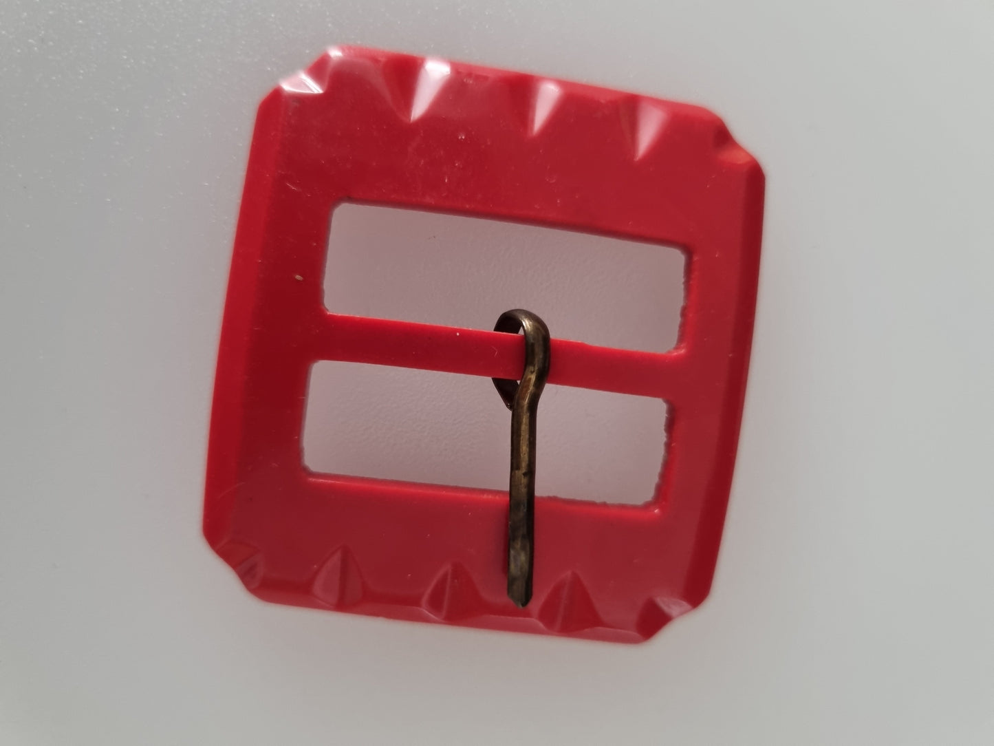 Vintage Buckle Red. For Belts, Sewing, Scarves, Crafts