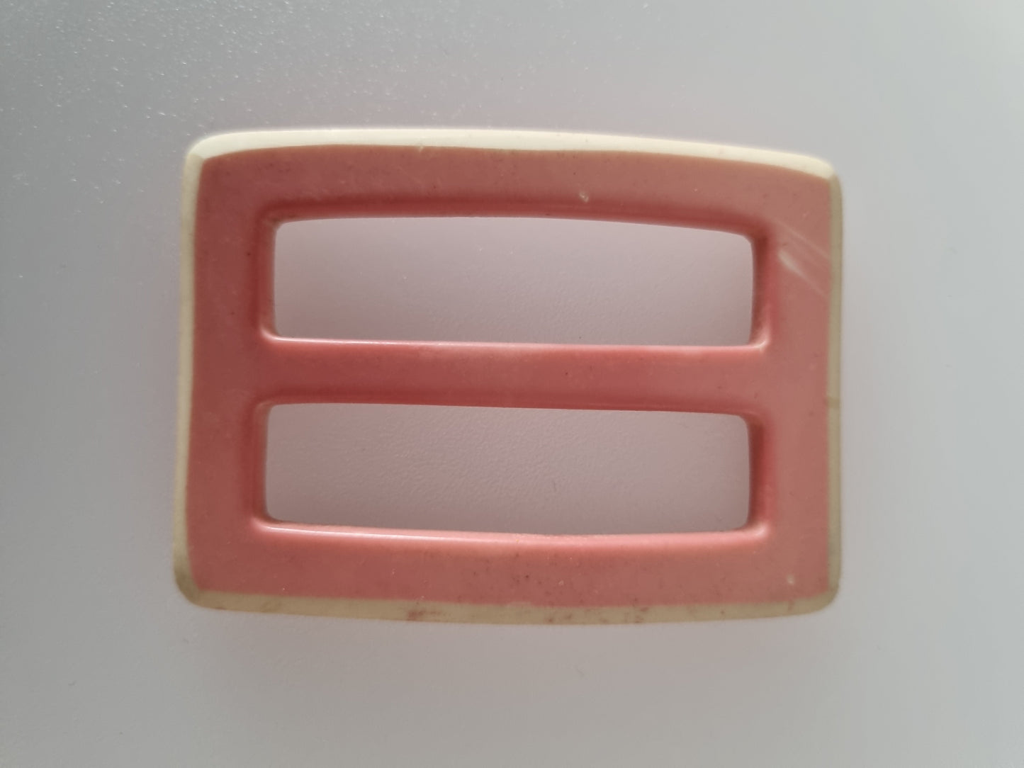 Vintage Buckle Pink and Cream. For Belts, Sewing, Scarves, Crafts
