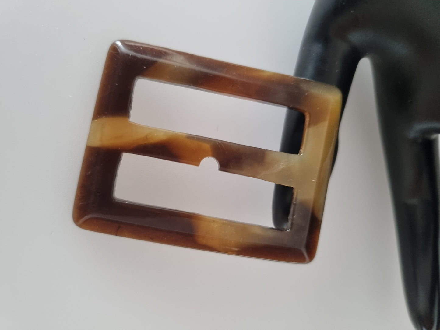 Vintage Buckle Brown Tortoise Shell Effect. For Belts, Sewing, Scarves, Crafts