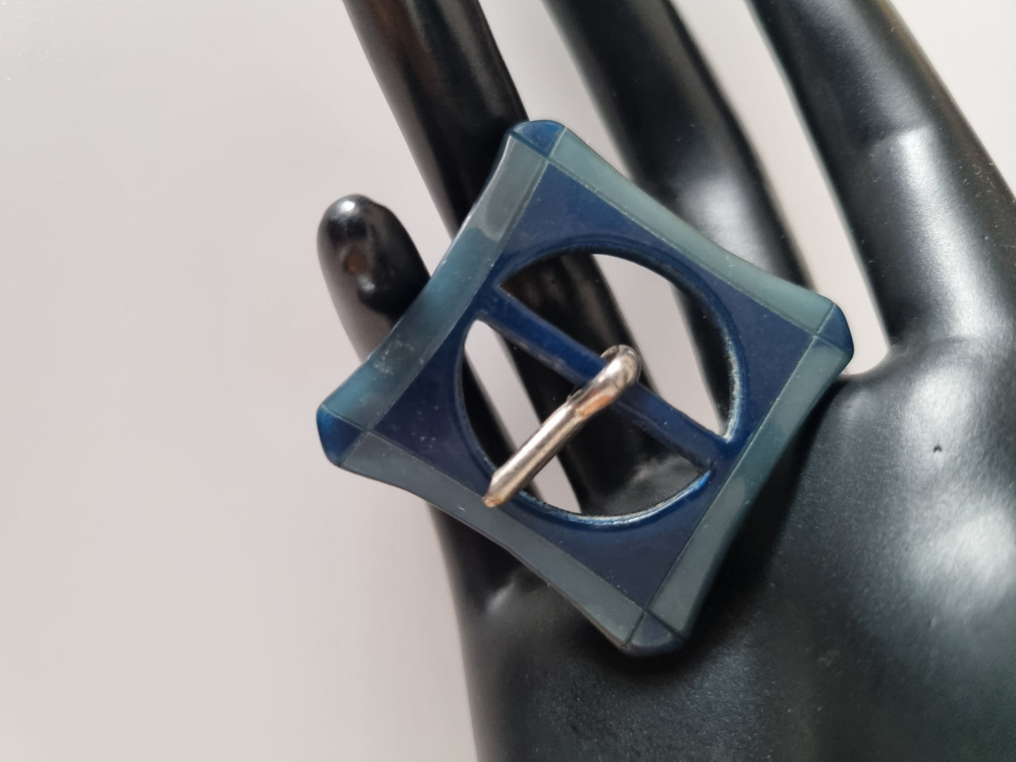 Vintage Buckle Blue Two Tone. For Belts, Sewing, Scarves, Crafts