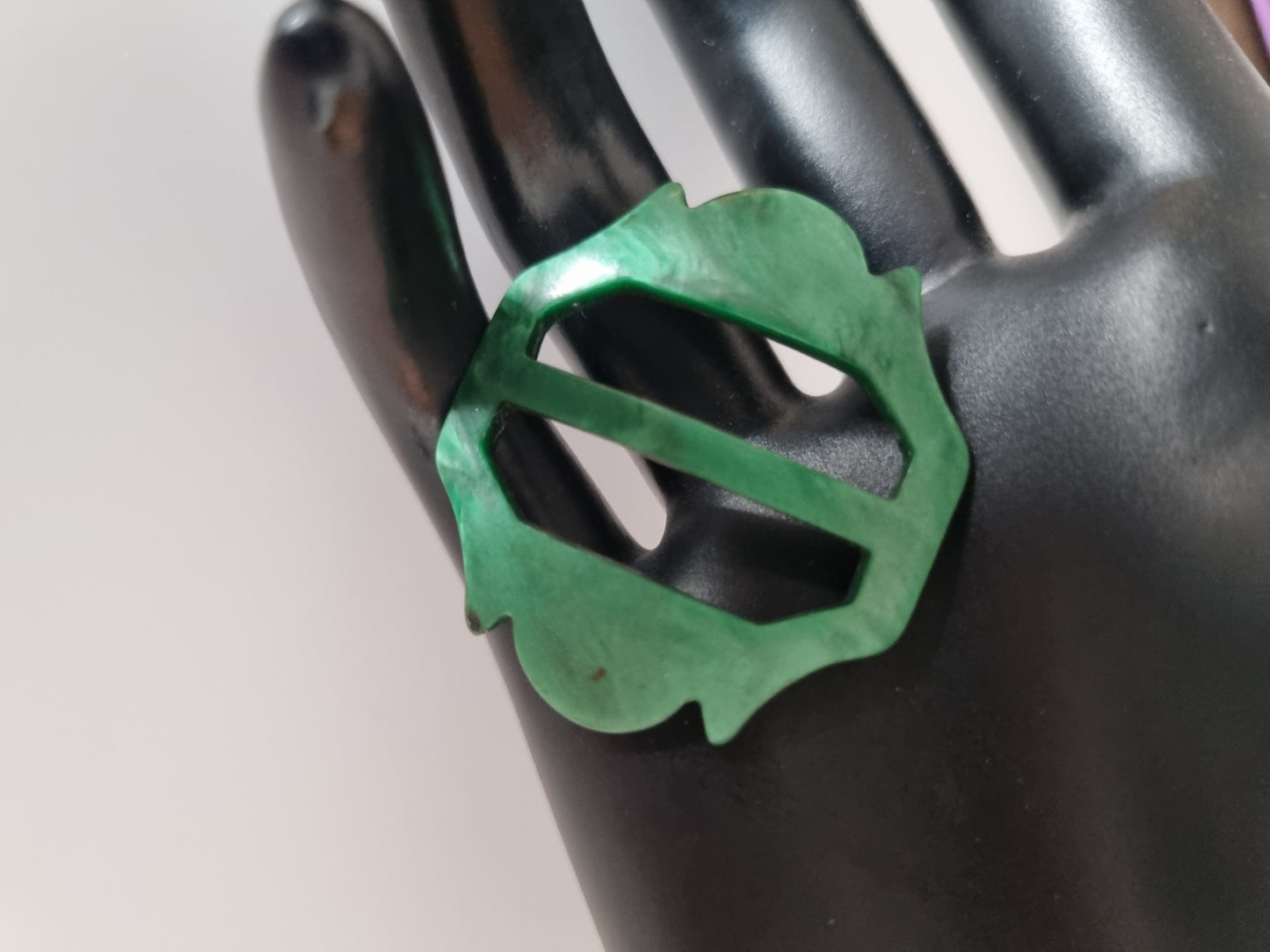 Vintage Buckle Green. For Belts, Sewing, Scarves, Crafts