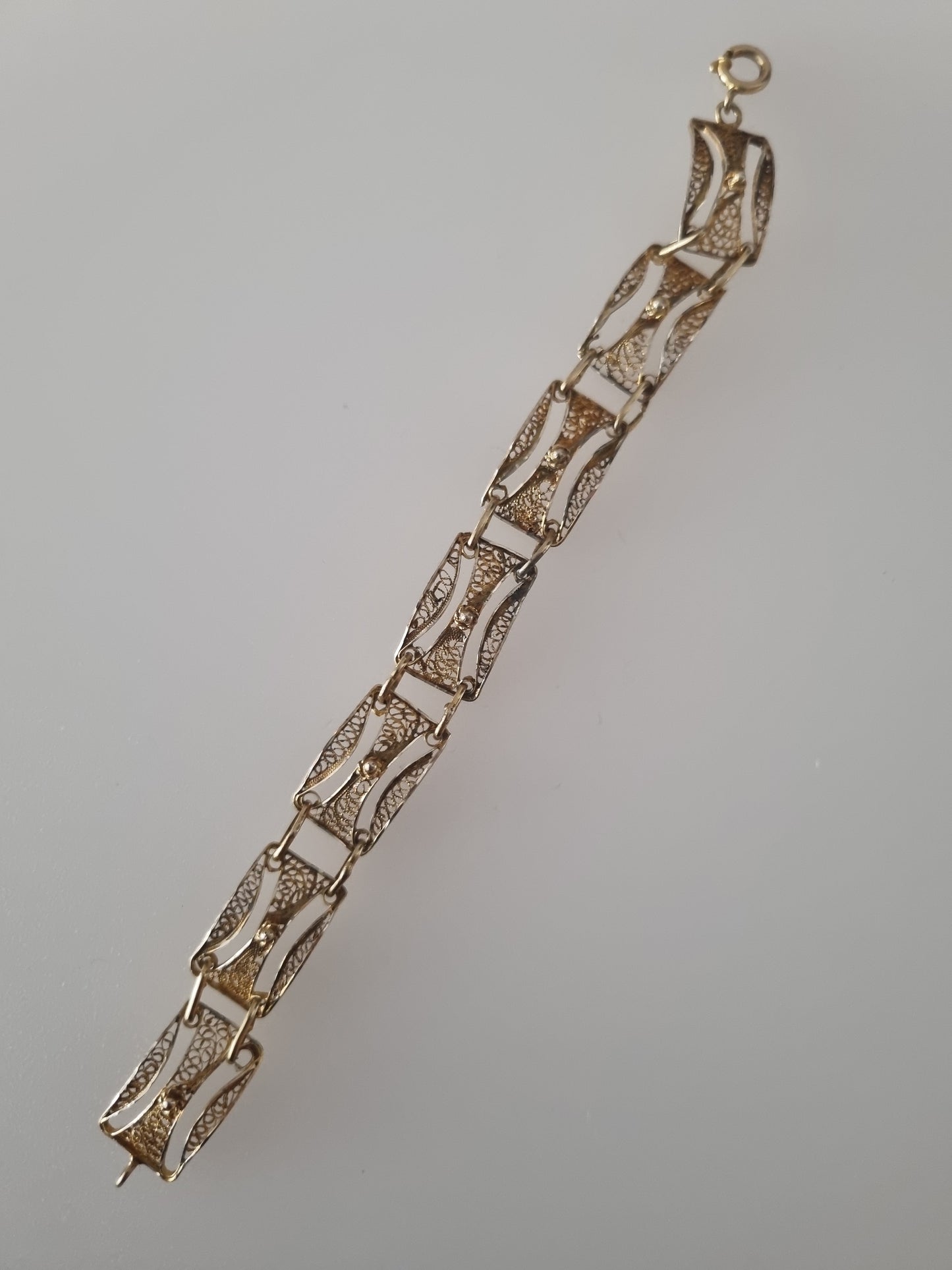 Vintage Bracelet Gold Tone Costume Filigree. Very Small. Jewellery