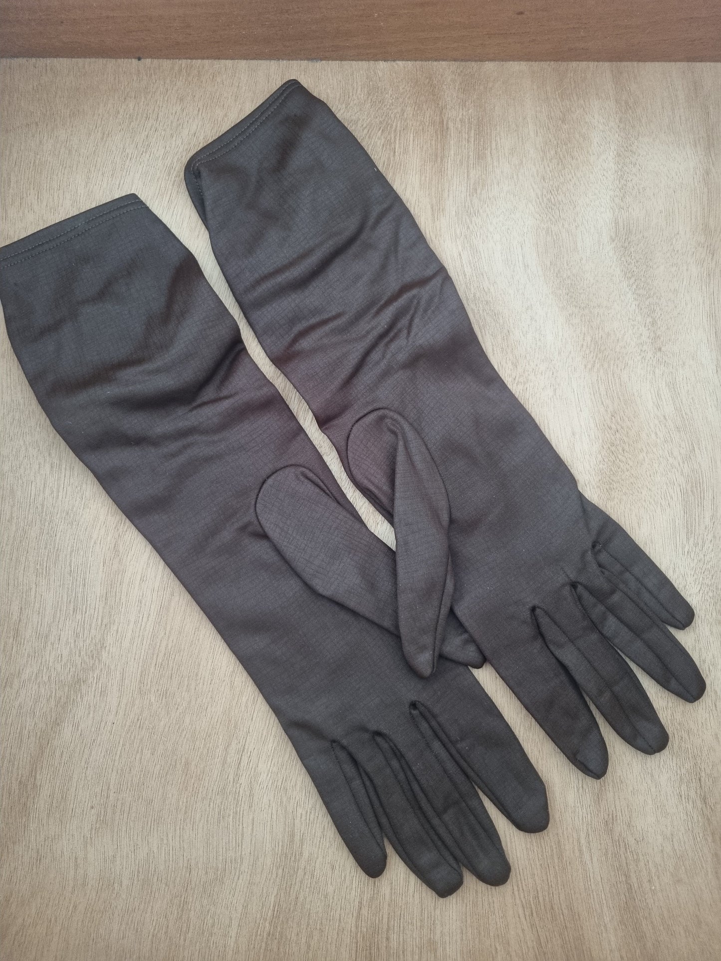 Vintage Gloves Brown Long Polymix Autumn Warms