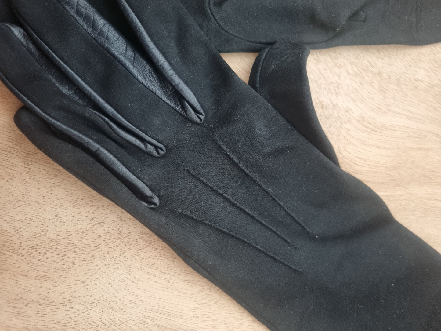 Vintage Gloves Cornelia Jones Black Cotton Made in England