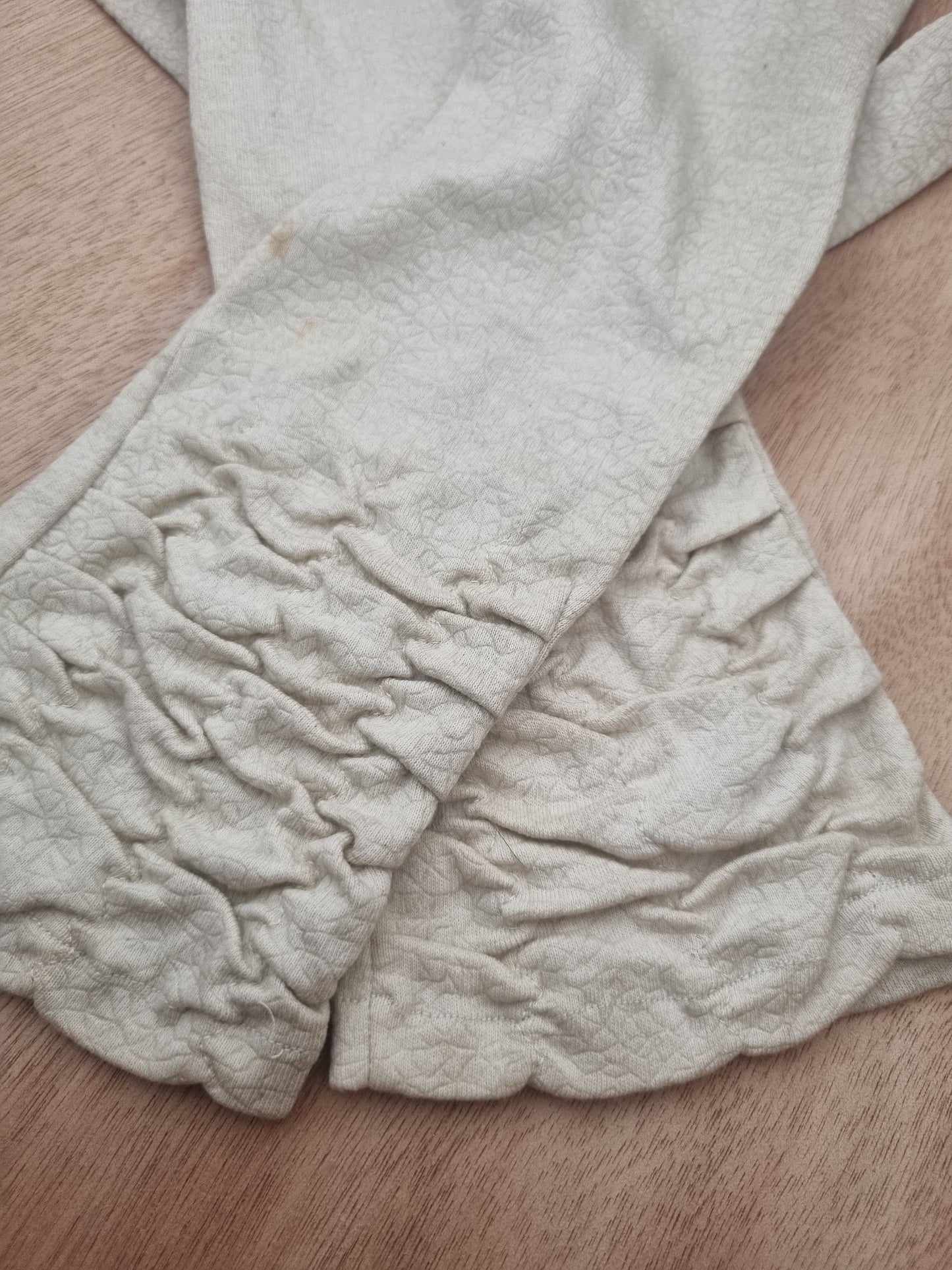 Vintage Gloves Cream White Ruched Polymix Empire Made