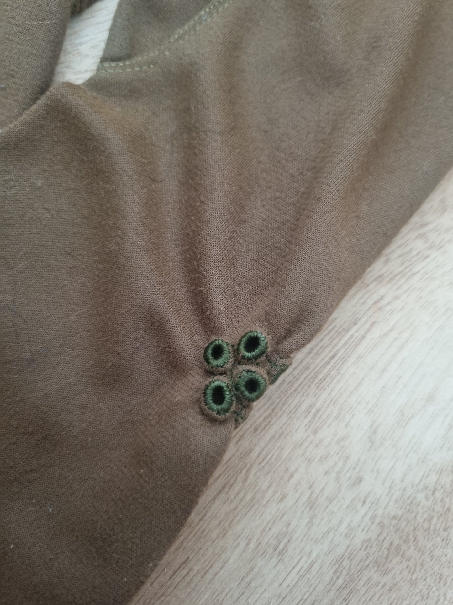 Vintage Gloves Short Green Brown Polymix