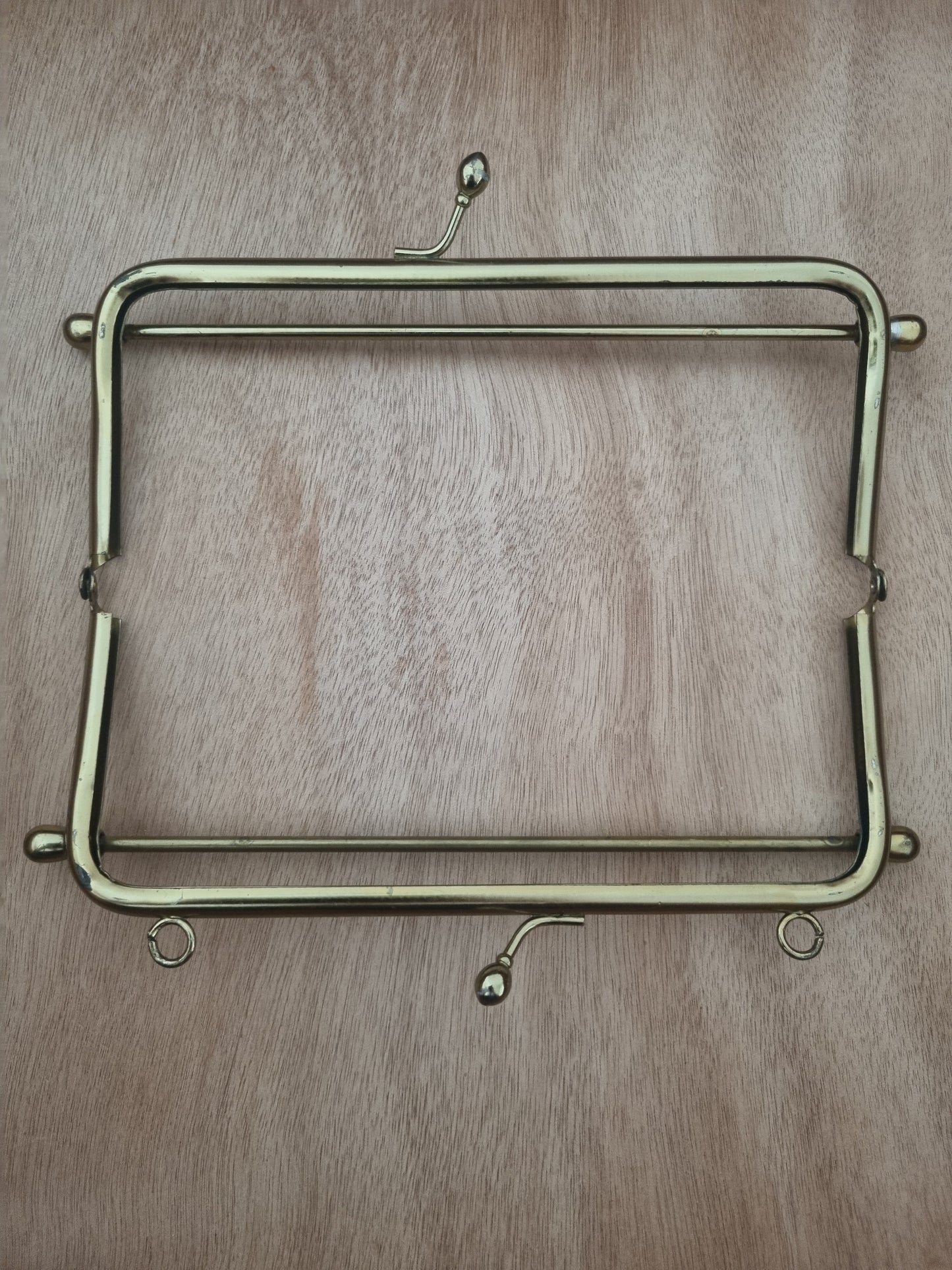 Vintage Handbag Handle for Bag Making. 60s Gold Tone Metal Top Handle Hinge Frame. Haberdashery