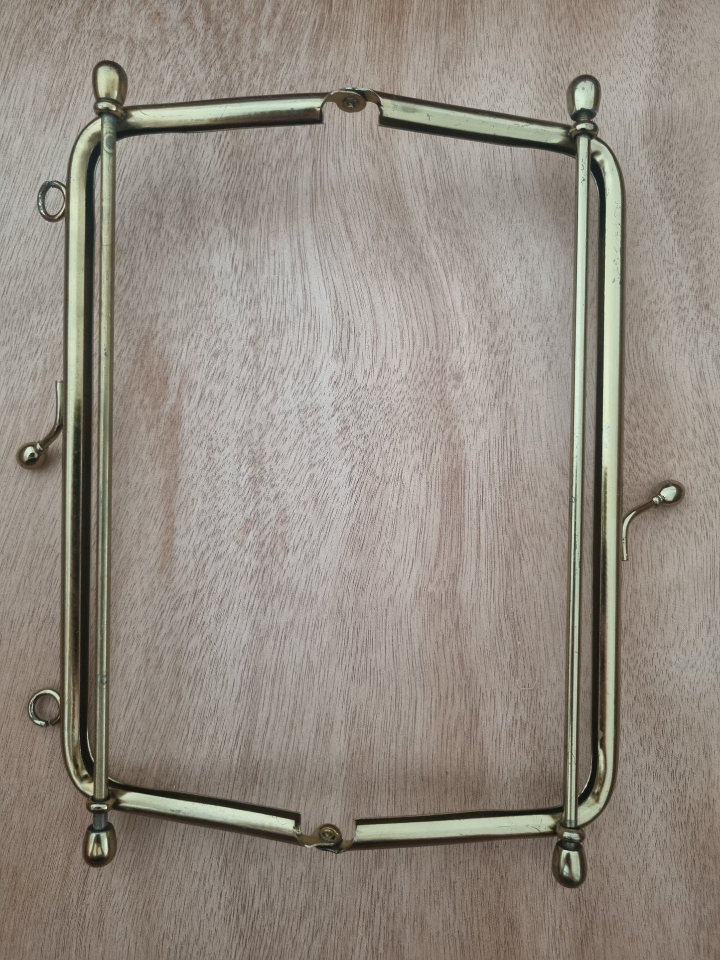 Vintage Handbag Handle for Bag Making. 60s Gold Tone Metal Top Handle Hinge Frame. Haberdashery