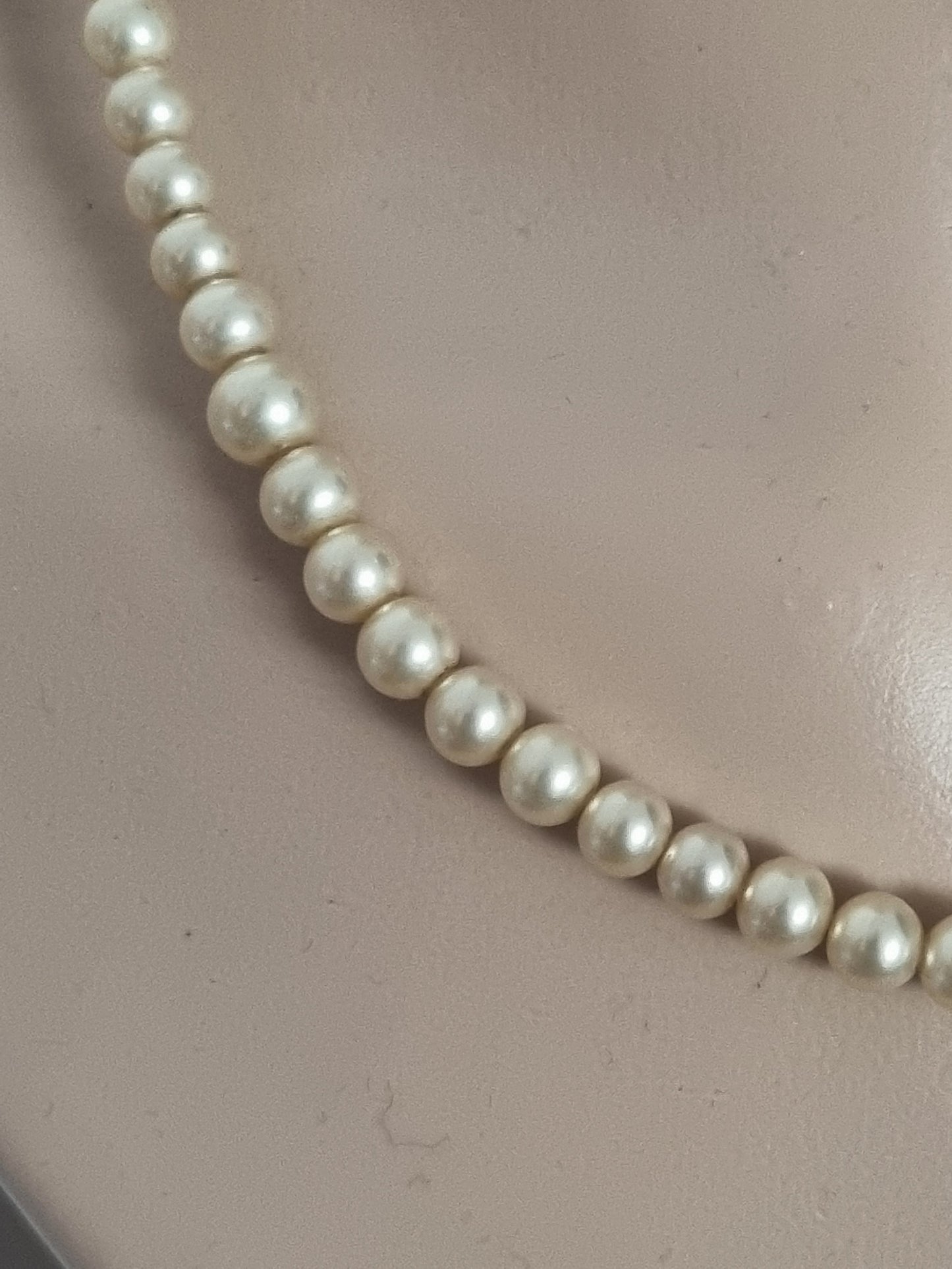 Vintage Necklace Faux Pearls 60s Cream Made In England