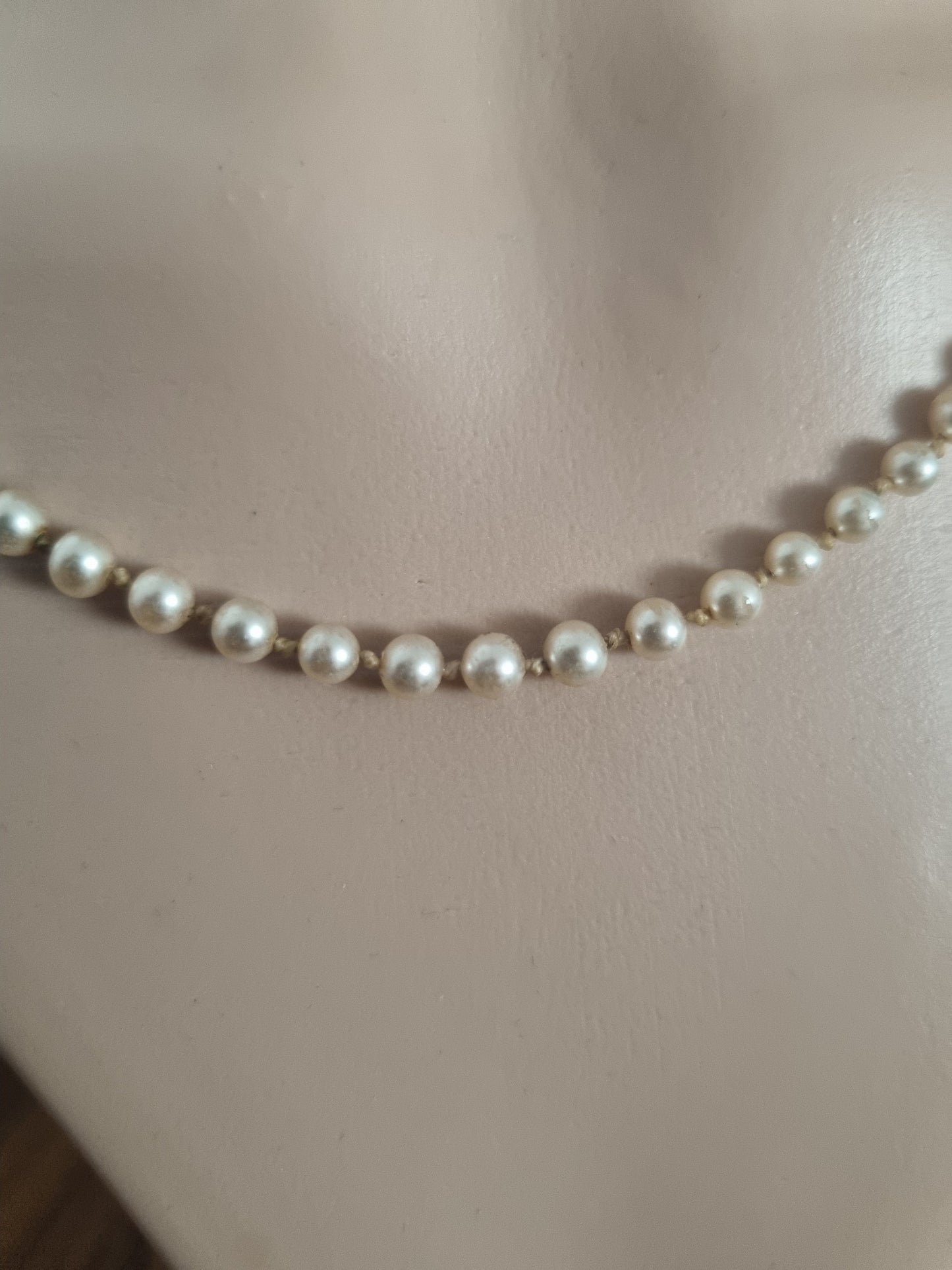 Vintage Necklace Faux Pearls 60s Cream Made In England